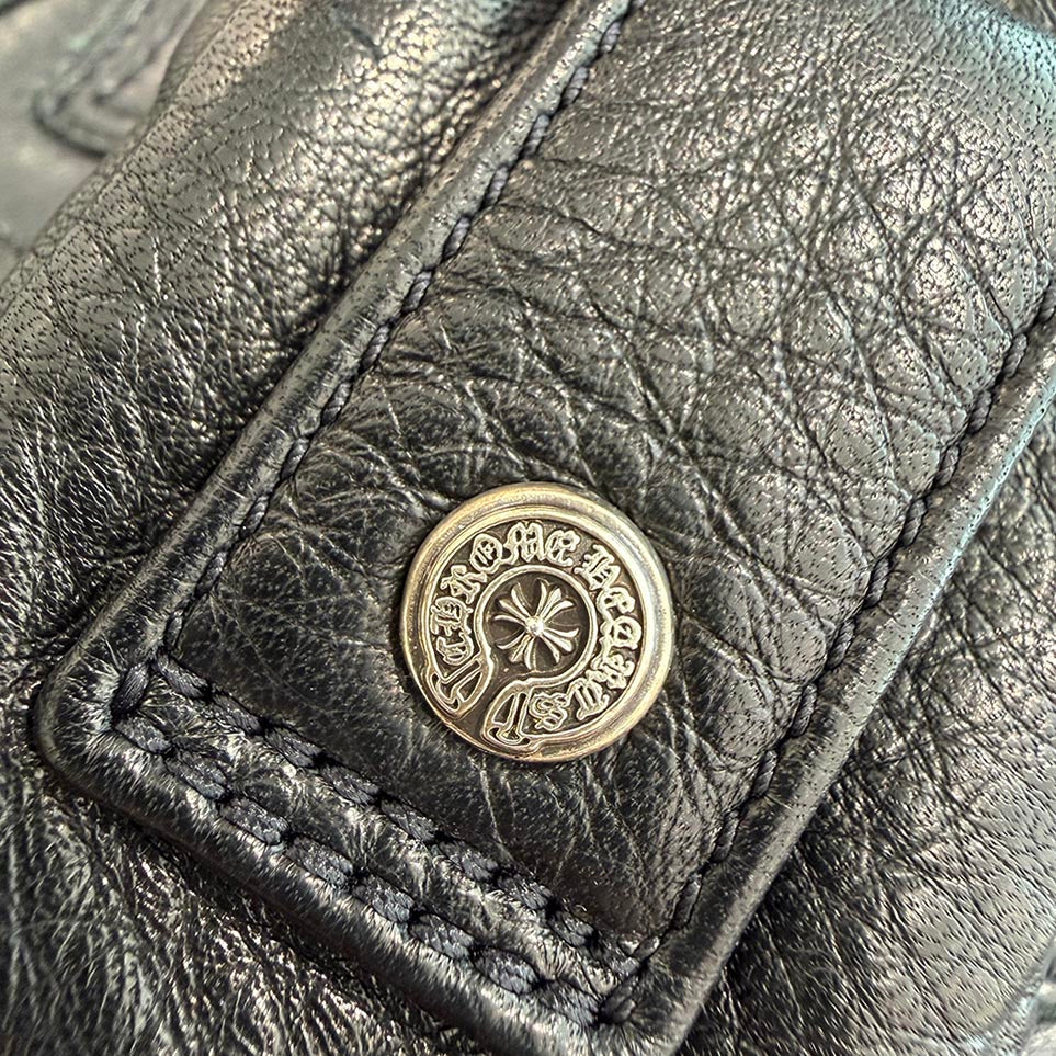 CHROME HEARTS 1 Cross Leather Patch Micro Taka Leather Poach