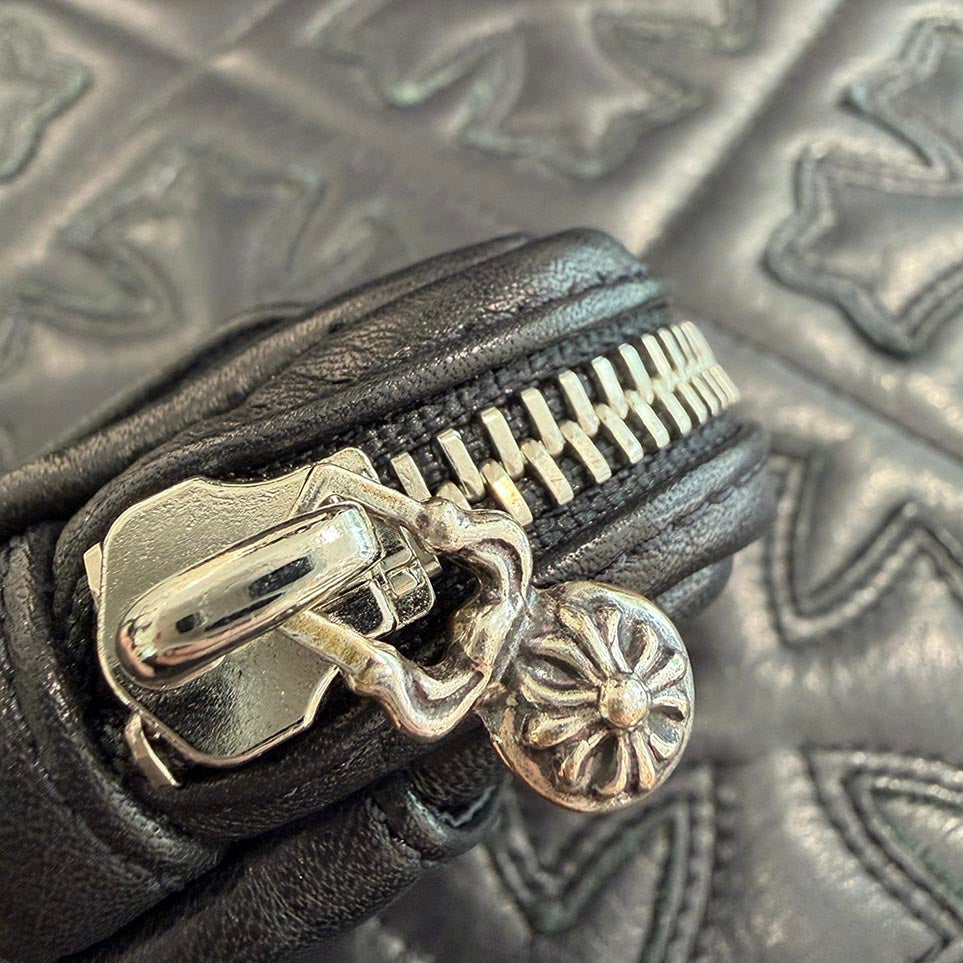 CHROME HEARTS 1 Cross Leather Patch Micro Taka Leather Poach