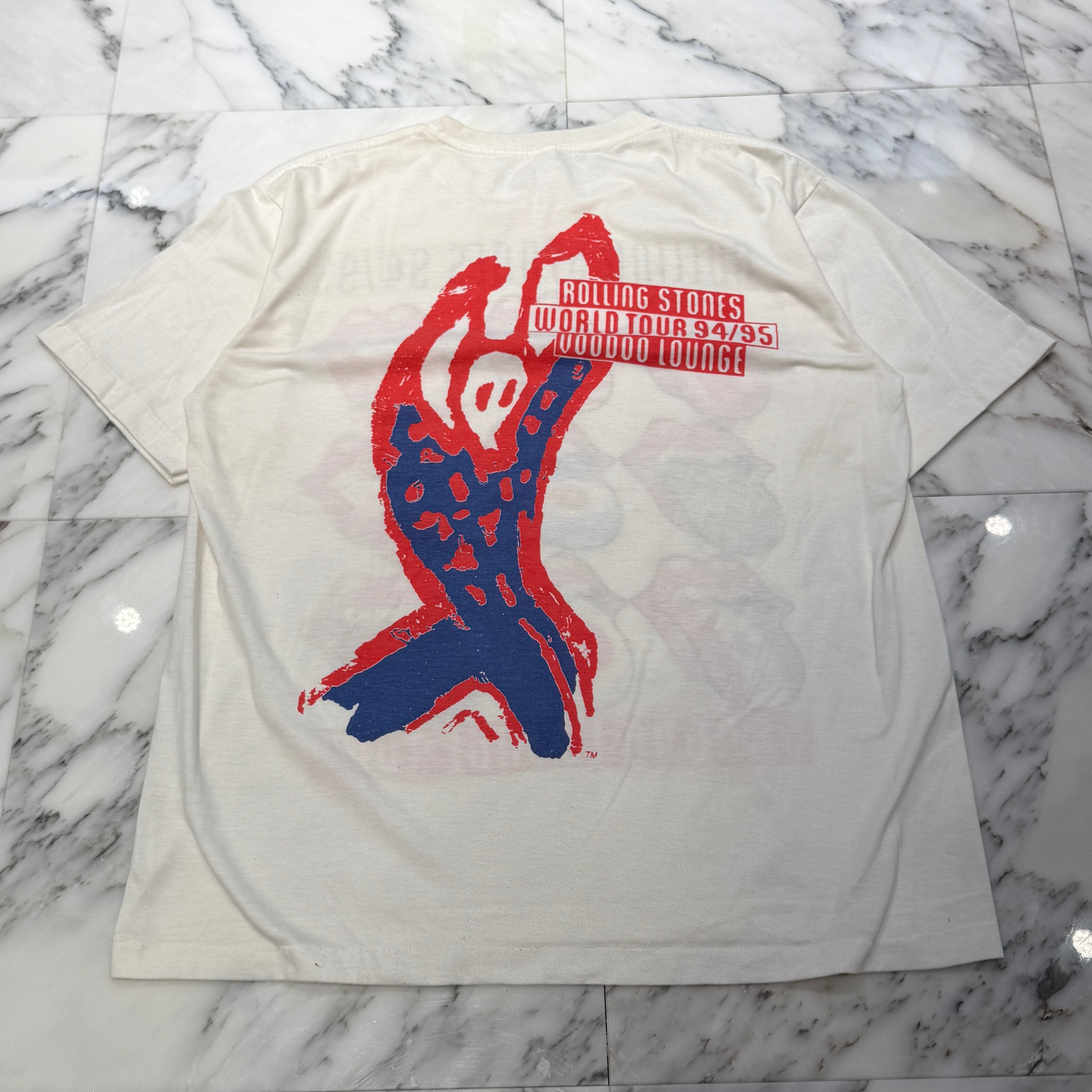 Vintage 90's The Rolling Stones 1994-1995 VOODOO LOUNGE WORLD TOUR Lip & Tounge S/S Tee Size XL 90's ローリング・ストーンズ 1994-1995 ブードゥーラウンジ ワールドツアー リップ＆タン Tシャツ サイズXL