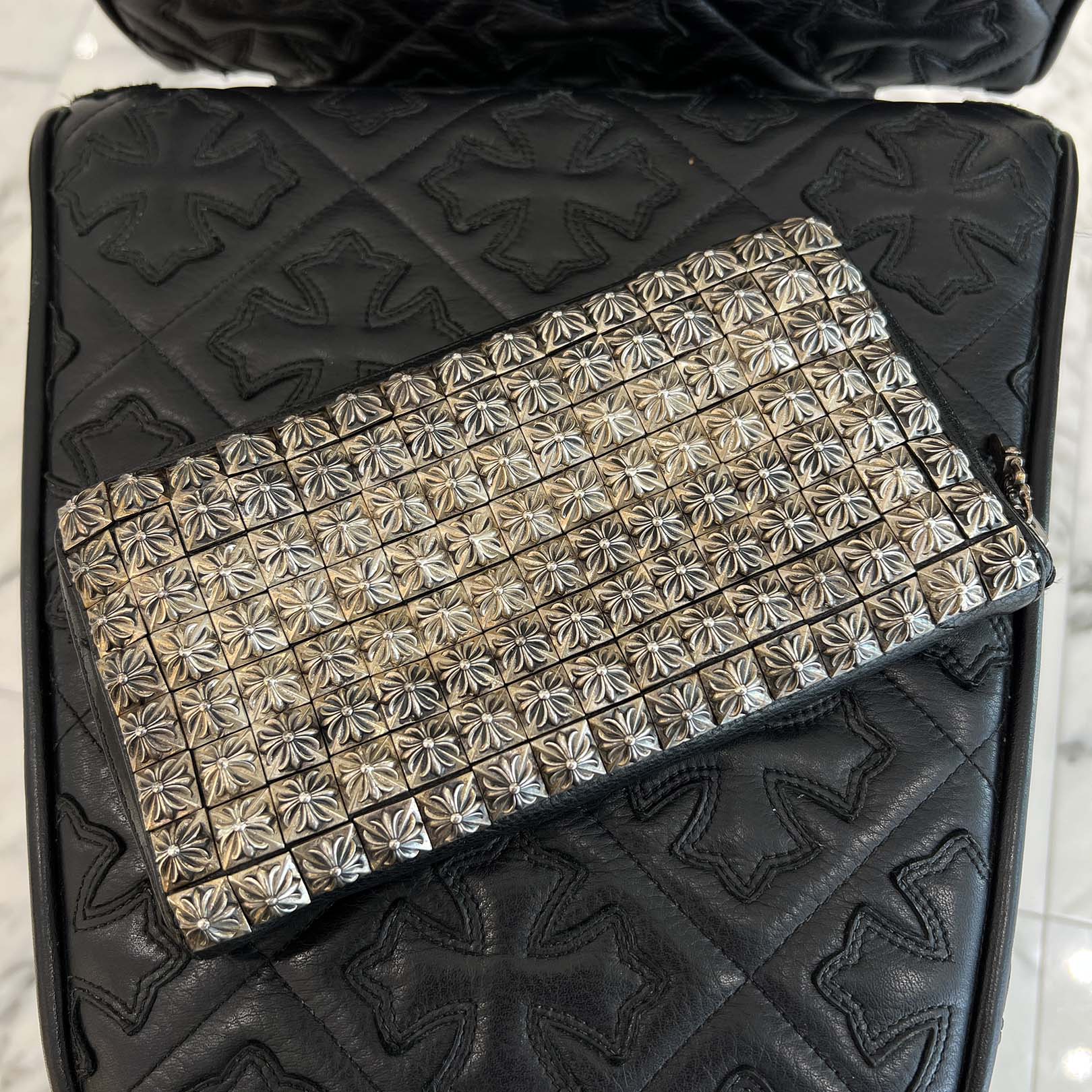 CHROME HEARTS CHROME HEARTS REC F ZIP Fully Loaded Pyramid CH Plus Studs Leather Wallet クロムハーツ REC F ジップ フーリィローデッド ピラミッド CHプラス スタッズ レザーウォレット