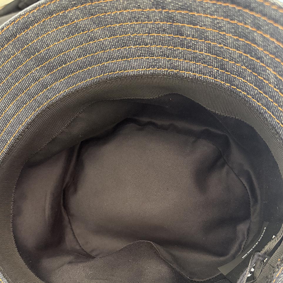 PRADA 2025AW Triangle Logo Plate Denim Bucket Hat Size XL プラダ トライアングルロゴプレート デニムバケットハット サイズXL