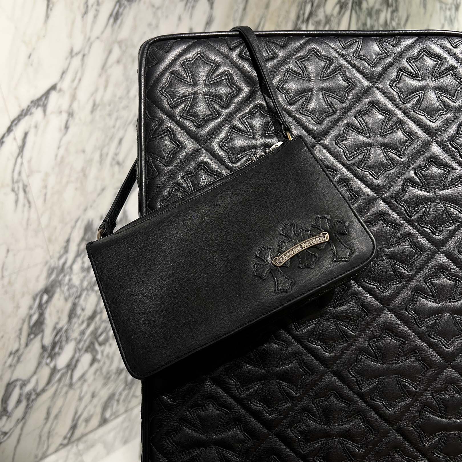 CHROME HEARTS The Night Leather Hand Bag クロムハーツ ザ・ナイト レザー ハンドバッグ