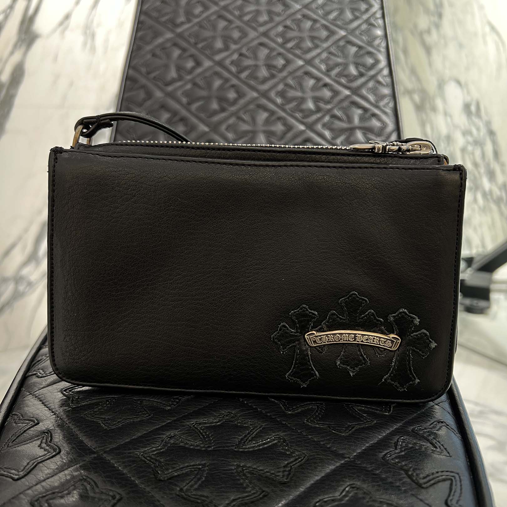 CHROME HEARTS The Night Leather Hand Bag クロムハーツ ザ・ナイト レザー ハンドバッグ