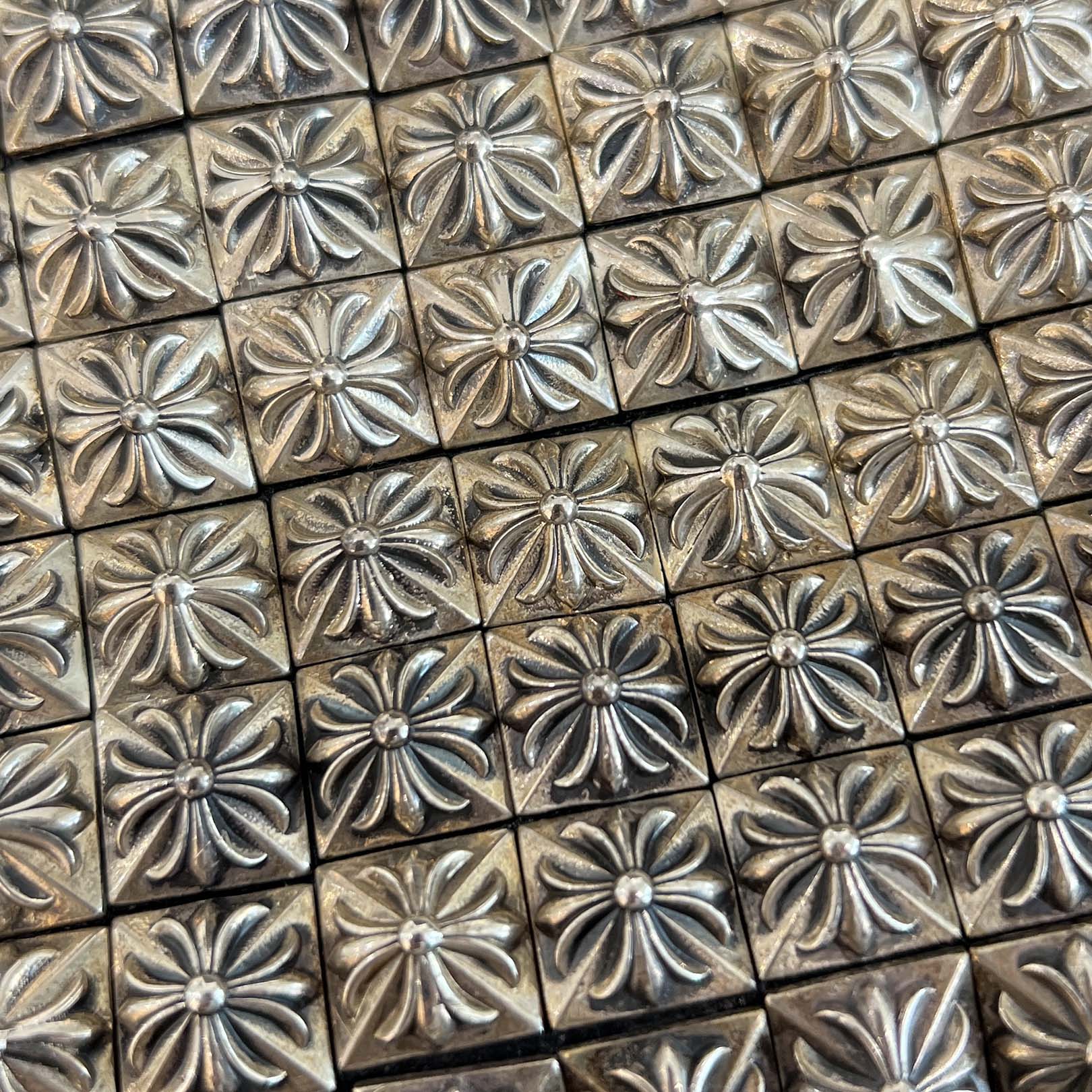 CHROME HEARTS CHROME HEARTS REC F ZIP Fully Loaded Pyramid CH Plus Studs Leather Wallet クロムハーツ REC F ジップ フーリィローデッド ピラミッド CHプラス スタッズ レザーウォレット