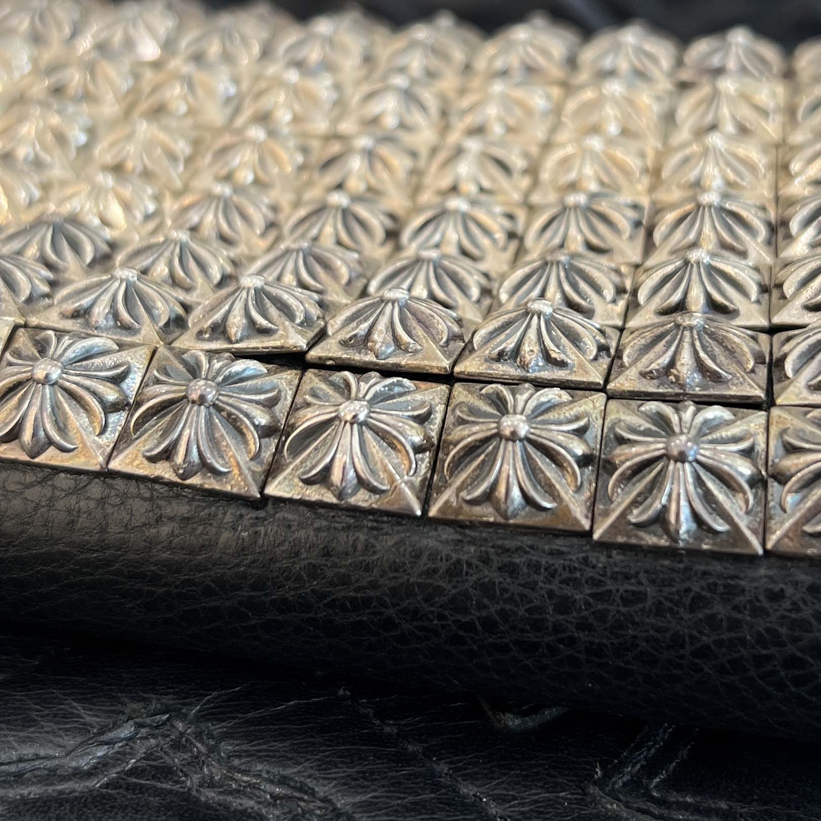 CHROME HEARTS CHROME HEARTS REC F ZIP Fully Loaded Pyramid CH Plus Studs Leather Wallet クロムハーツ REC F ジップ フーリィローデッド ピラミッド CHプラス スタッズ レザーウォレット