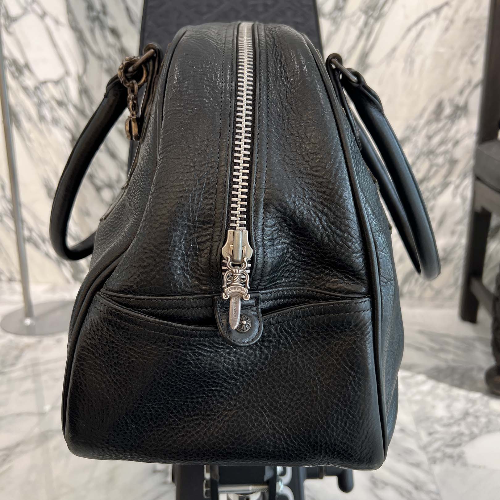 CHROME HEARTS Medium GYM Cemetery Cross Patch Hand Bag クロムハーツ ミディアム ジム セメタリークロスパッチ ハンドバッグ