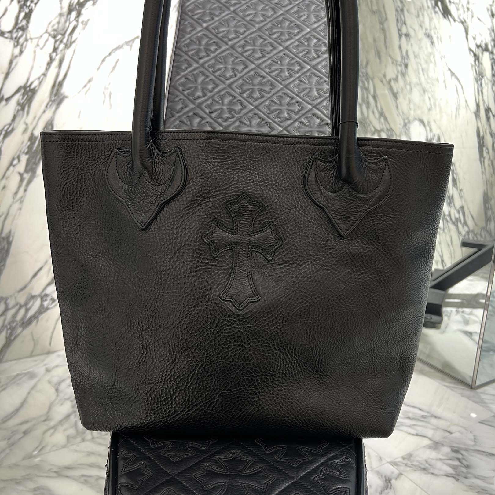 CHROME HEARTS 1 Cross Leather Patch FS Tote Bag クロムハーツ 1