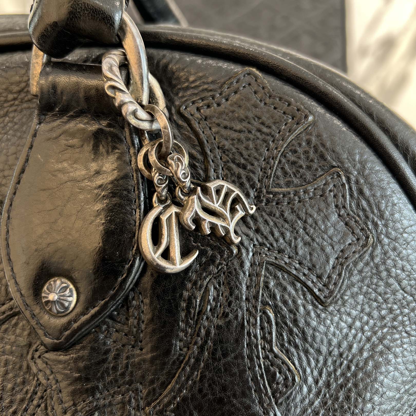 CHROME HEARTS Medium GYM Cemetery Cross Patch Hand Bag クロムハーツ ミディアム ジム セメタリークロスパッチ ハンドバッグ