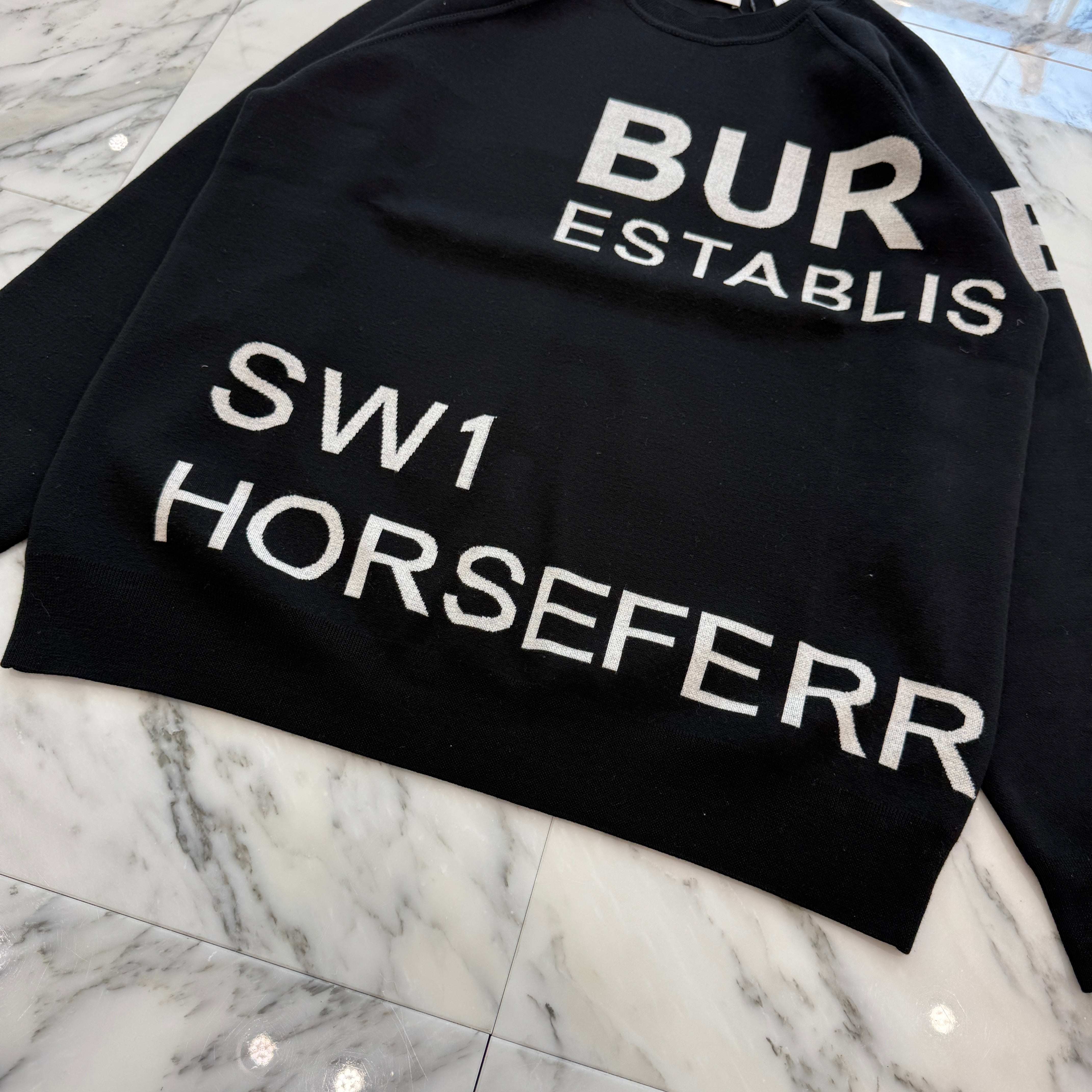 BURBERRY 2022AW Horseferry Intarsia Knit Sweater 8013334 Size L バーバリー ホースフェリー インターシャ ニットセーター サイズL