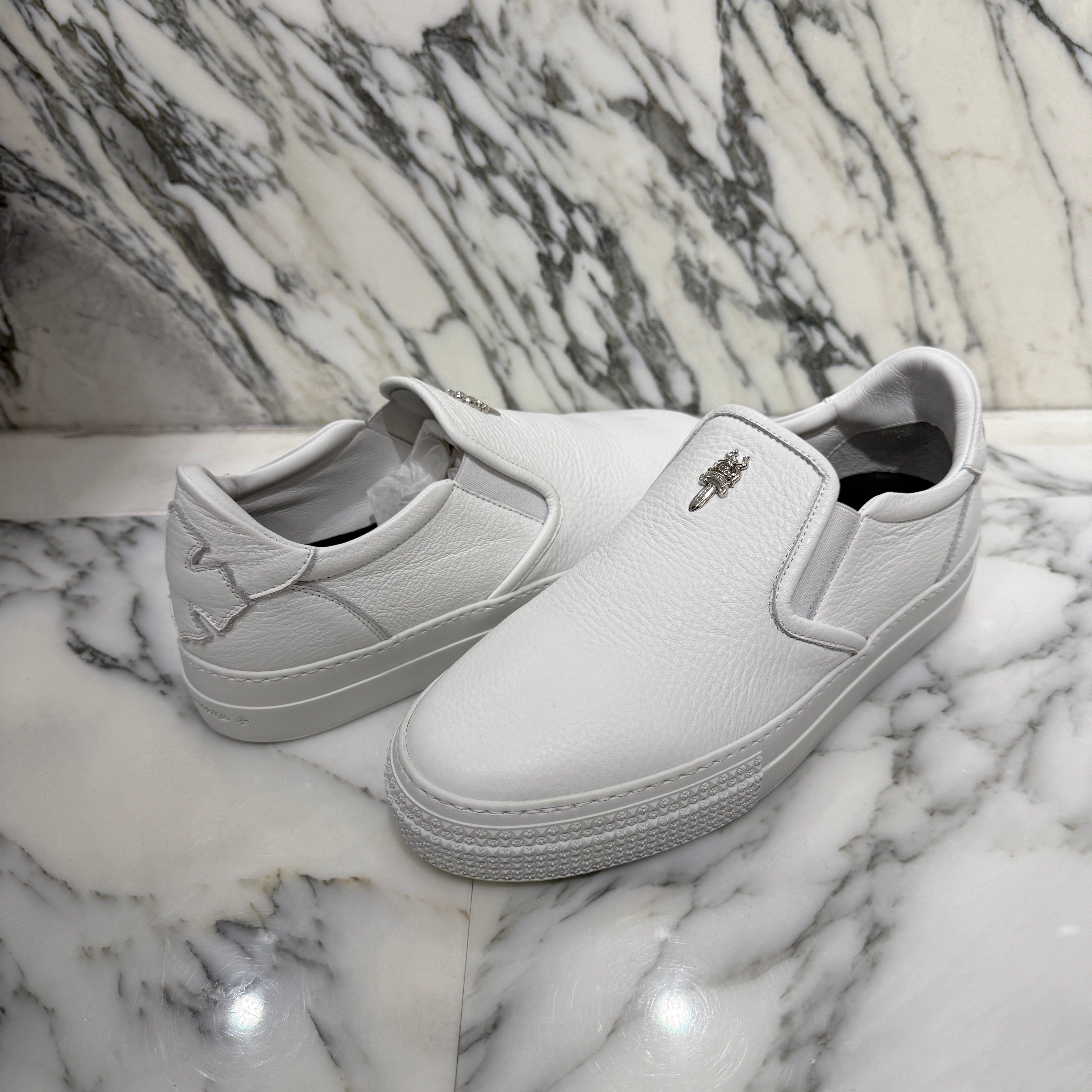 CHROME HEARTS CH Plus Leather Patch Dagger Slip On Size 39 クロムハーツ CHプラス レザーパッチ ダガー スリッポン サイズ39