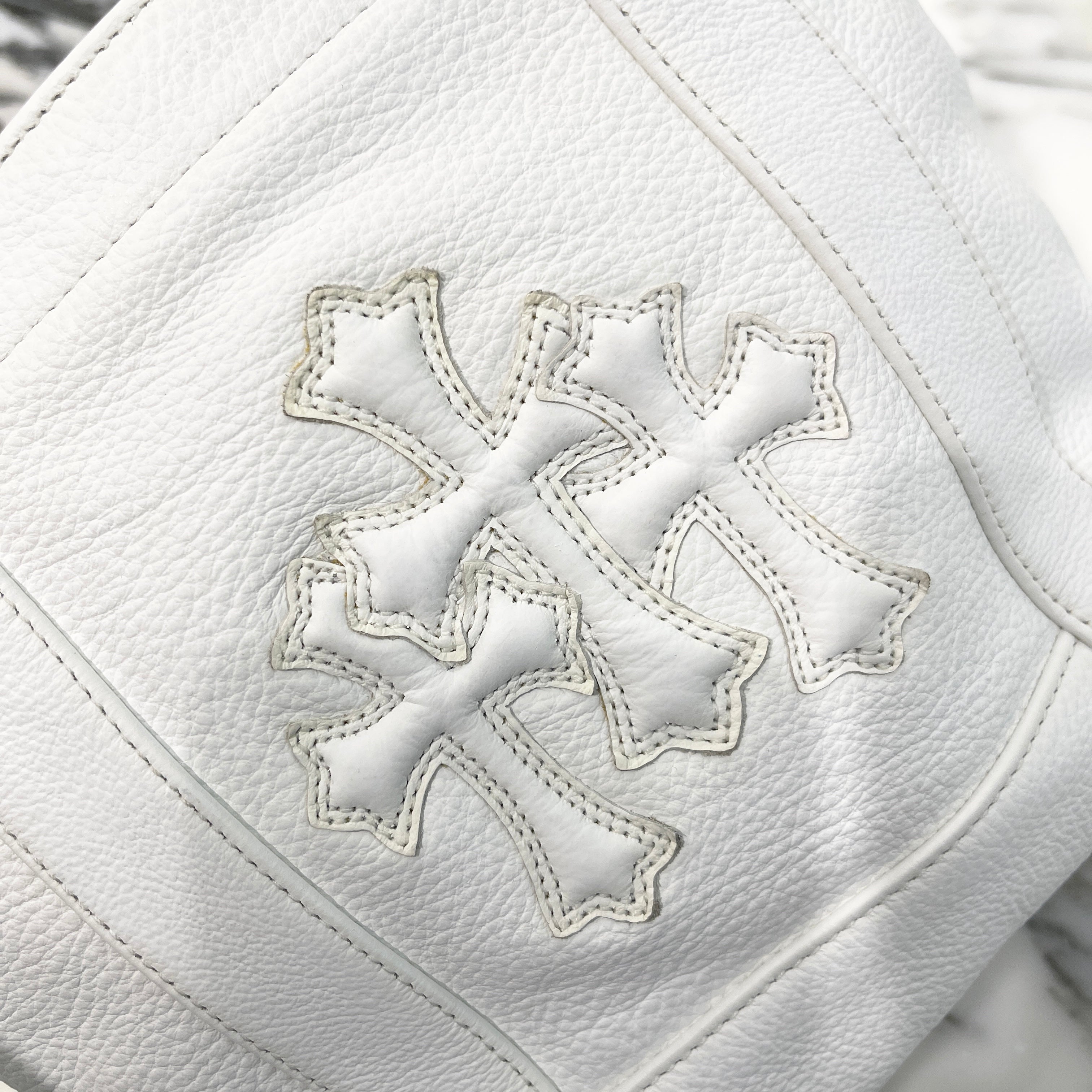 CHROME HEARTS 3 Cemetery Cross Patch Leather Tote Mini Bag