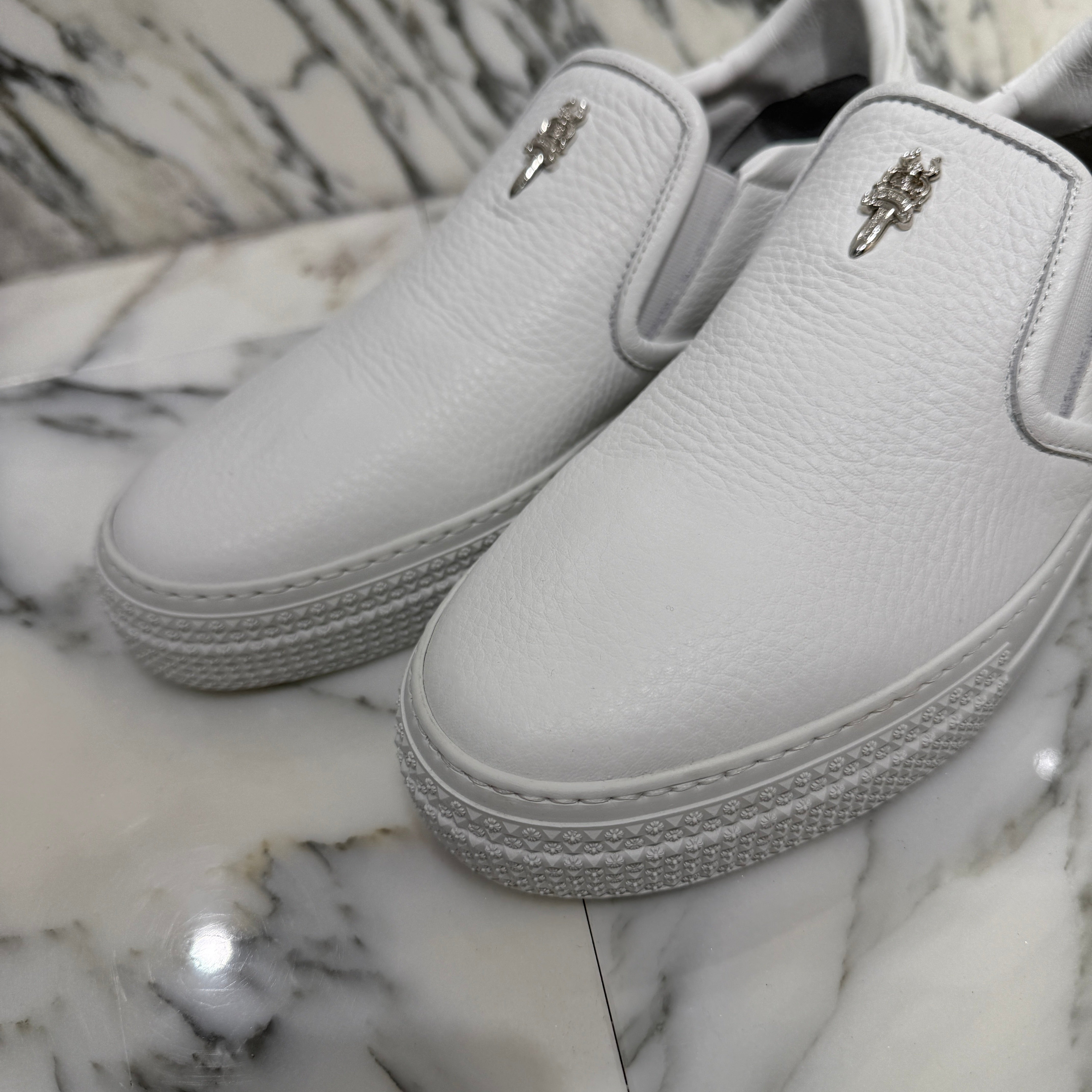 CHROME HEARTS CH Plus Leather Patch Dagger Slip On Size 39 クロムハーツ CHプラス レザーパッチ ダガー スリッポン サイズ39