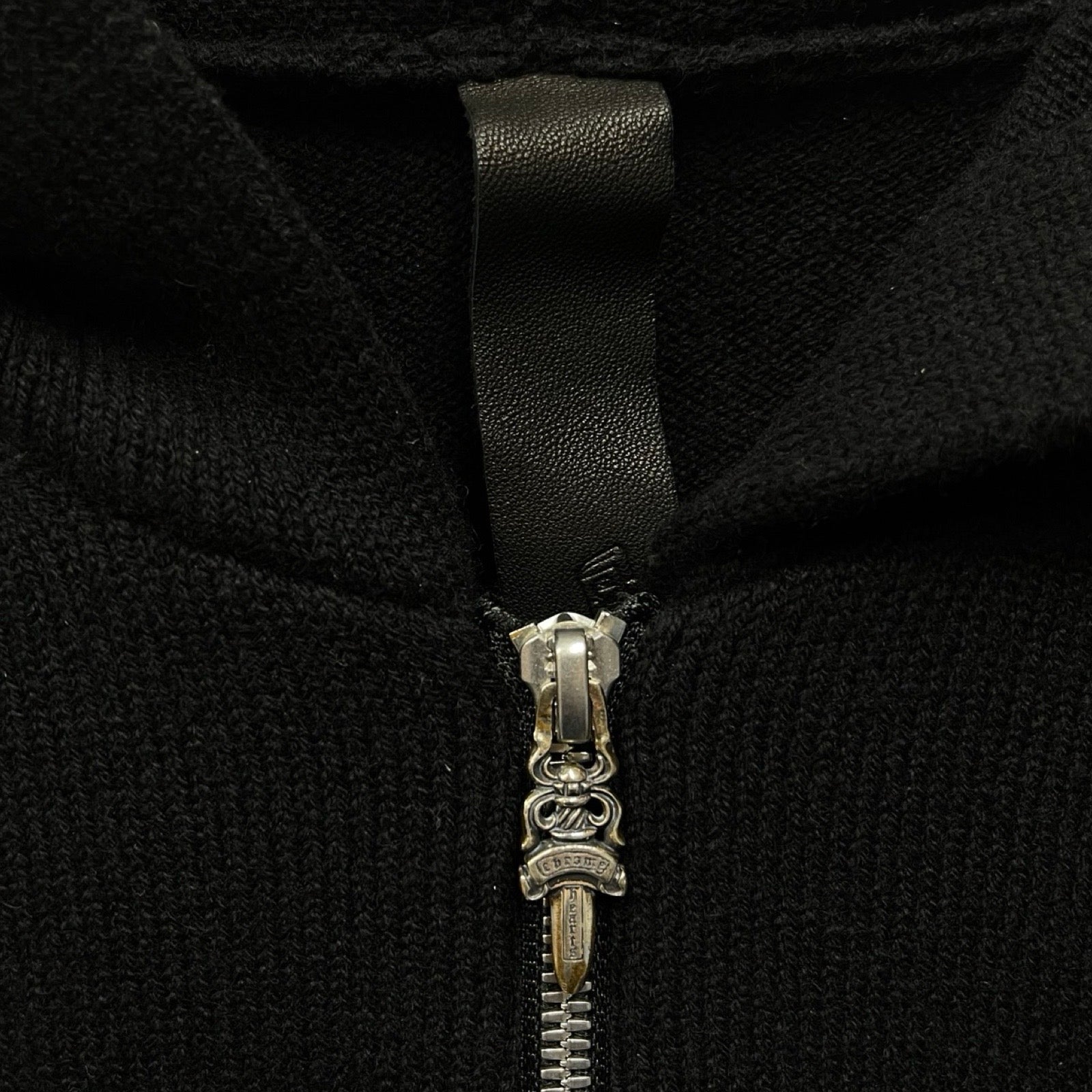 CHROME HEARTS King Taco 3 Cemetery Cross Cashmere Zip Up Hoodie Size L