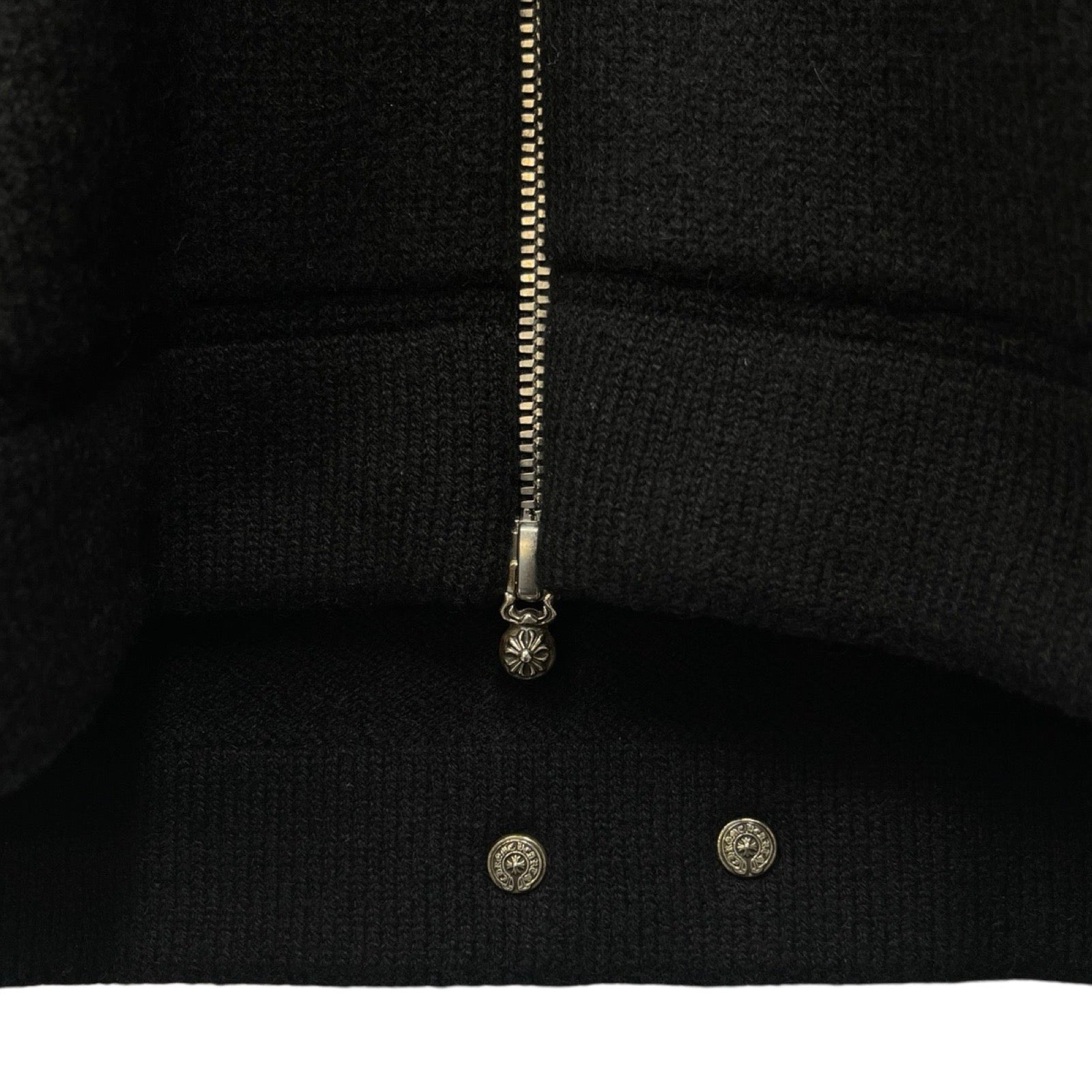 CHROME HEARTS King Taco 3 Cemetery Cross Cashmere Zip Up Hoodie Size L