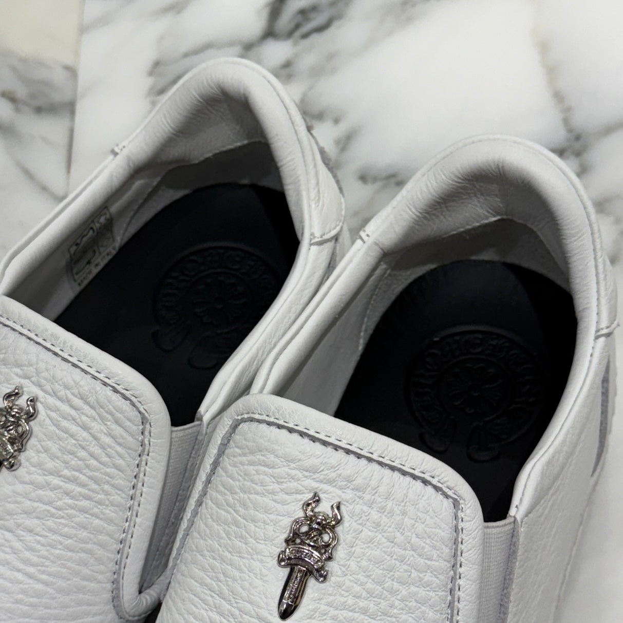 CHROME HEARTS CH Plus Leather Patch Dagger Slip On Size 39 クロムハーツ CHプラス レザーパッチ ダガー スリッポン サイズ39