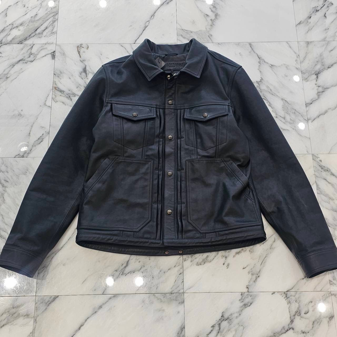 CHROME HEARTS Horsehide Whiplash Leather Jacket Size M クロムハーツ ホースハイド ウィップラッシュレザージャケット サイズM