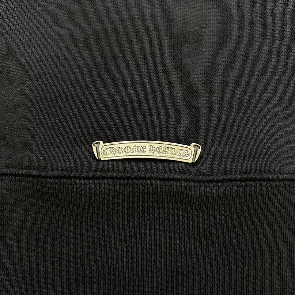 CHROME HEARTS Y NOT Cemetery Cross Leather Patch Zip Up Hoodie Size L クロムハーツ ワイノット セメタリークロスレザーパッチ ジップアップ フーディー サイズL