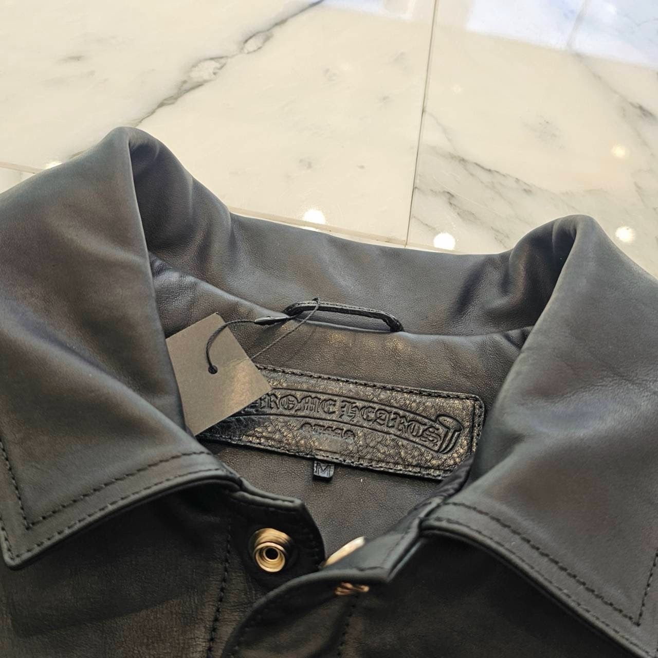 CHROME HEARTS Horsehide Whiplash Leather Jacket Size M クロムハーツ ホースハイド ウィップラッシュレザージャケット サイズM