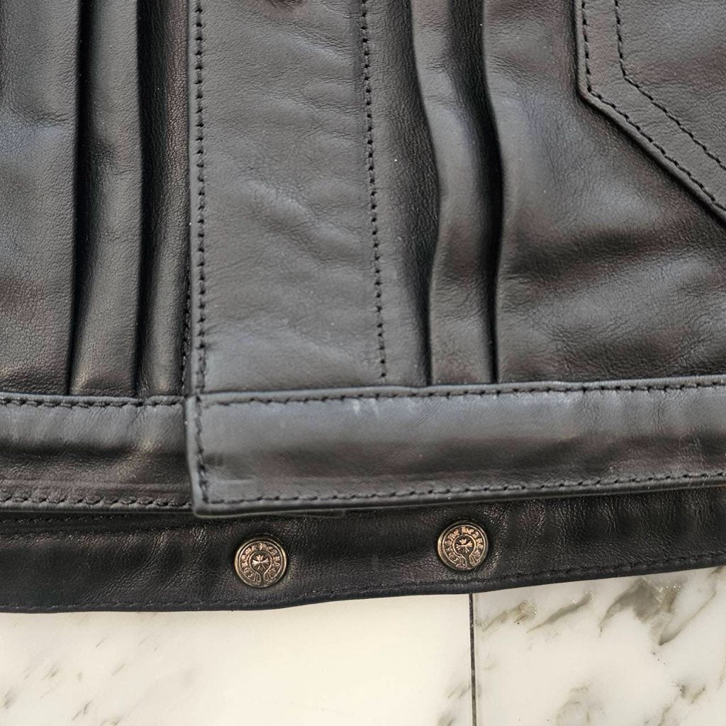 CHROME HEARTS Horsehide Whiplash Leather Jacket Size M クロムハーツ ホースハイド ウィップラッシュレザージャケット サイズM