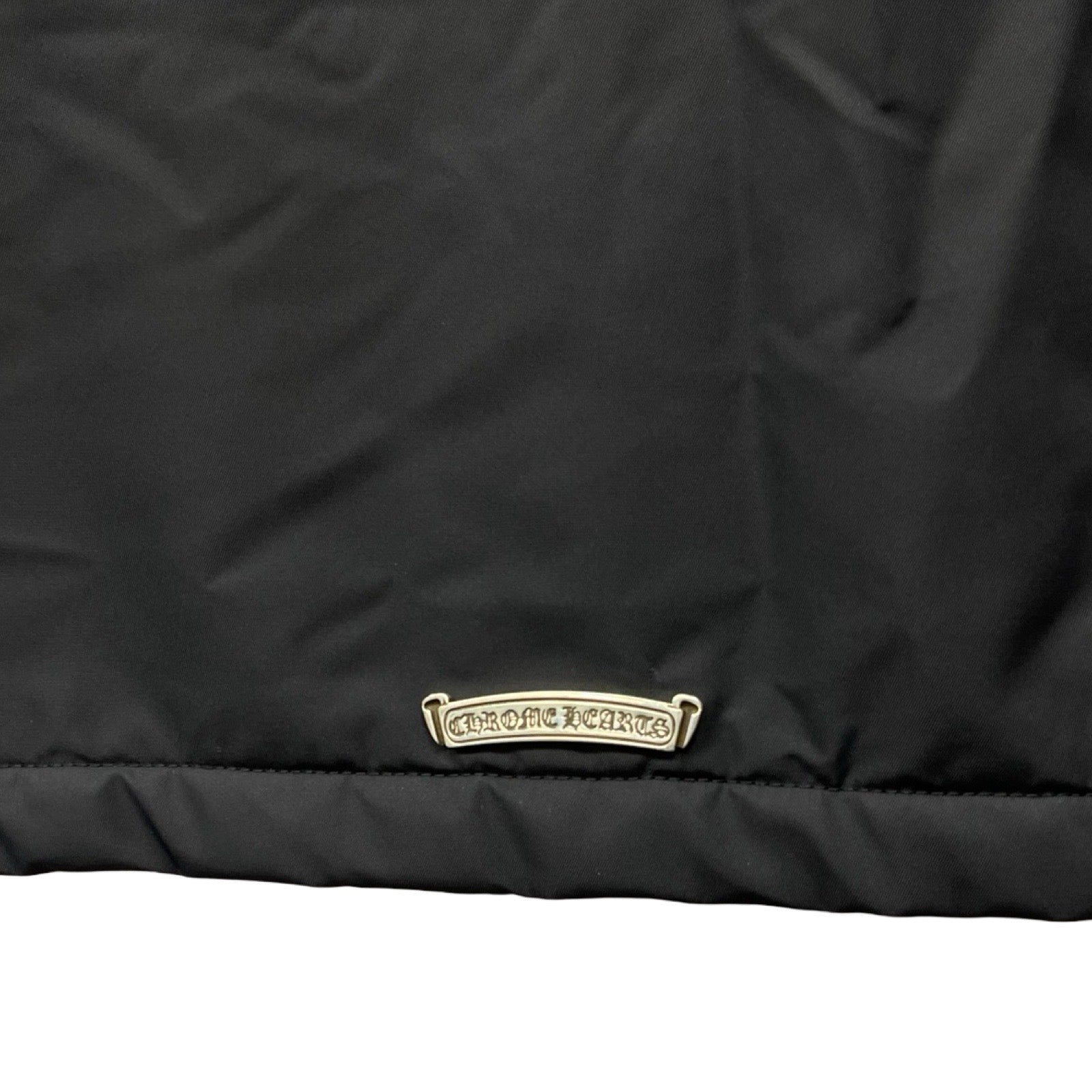 CHROME HEARTS HURRICANE Dagger Zip Up Nylon Leather Long Coat Size L