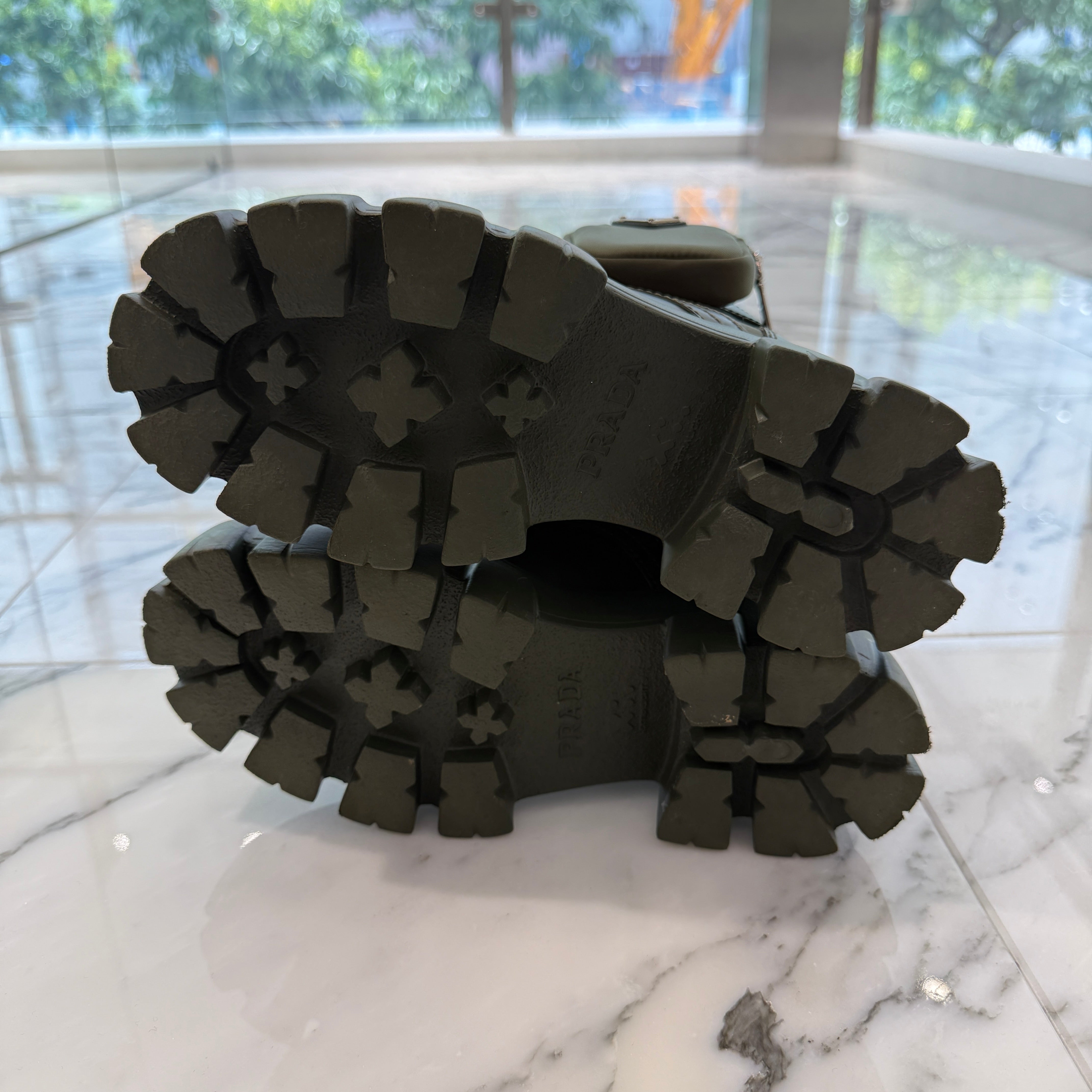 PRADA 2021SS Monolith Brushed Leather Re Nylon Poach Combat Boots 1T255M Size 35(22.0cm) プラダ モノリス ブラッシュド レザー リナイロン ポーチ コンバットブーツ サイズ35(22.0cm)