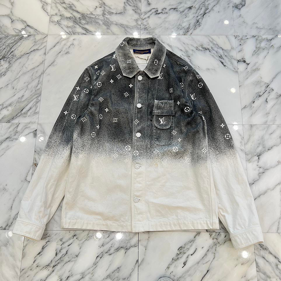LOUIS VUITTON 2020SS Monogram Gradient Work Denim Jacket HLS09W Size M ルイヴィトン モノグラムグラデーションワーク デニムジャケット サイズM