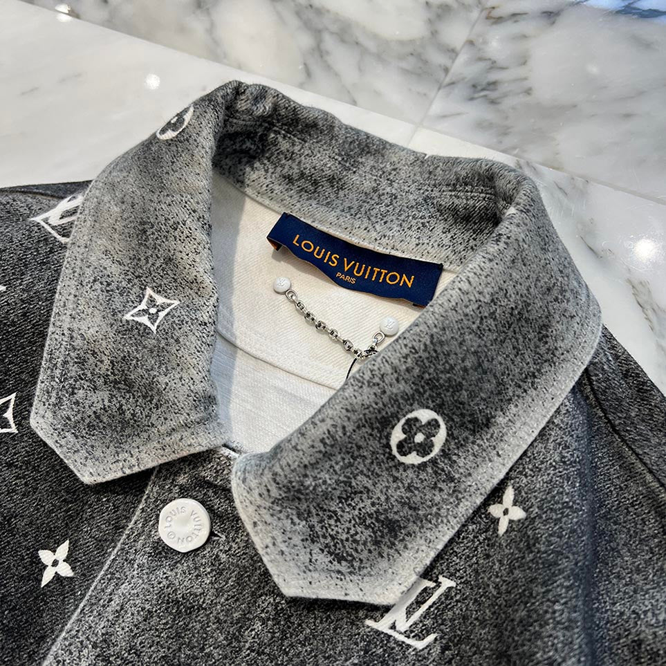 LOUIS VUITTON 2020SS Monogram Gradient Work Denim Jacket HLS09W Size M ルイヴィトン モノグラムグラデーションワーク デニムジャケット サイズM