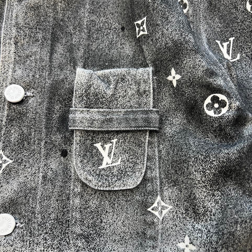 LOUIS VUITTON 2020SS Monogram Gradient Work Denim Jacket HLS09W Size M ルイヴィトン モノグラムグラデーションワーク デニムジャケット サイズM