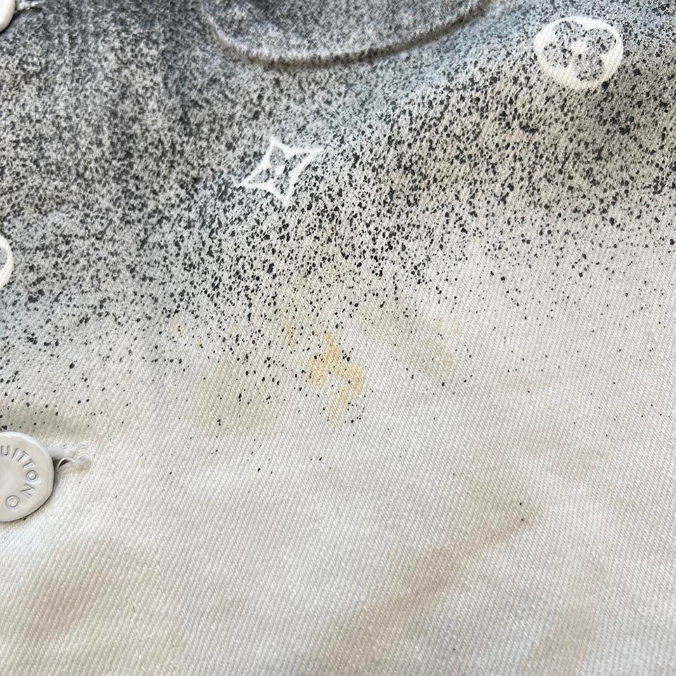 LOUIS VUITTON 2020SS Monogram Gradient Work Denim Jacket HLS09W Size M ルイヴィトン モノグラムグラデーションワーク デニムジャケット サイズM