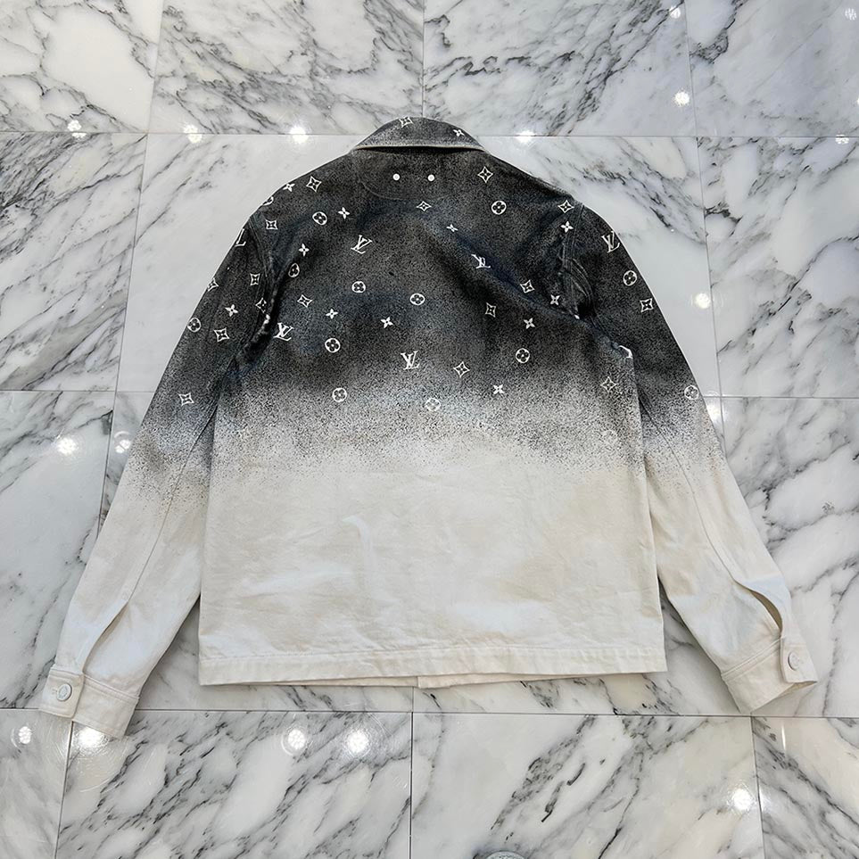 LOUIS VUITTON 2020SS Monogram Gradient Work Denim Jacket HLS09W Size M ルイヴィトン モノグラムグラデーションワーク デニムジャケット サイズM
