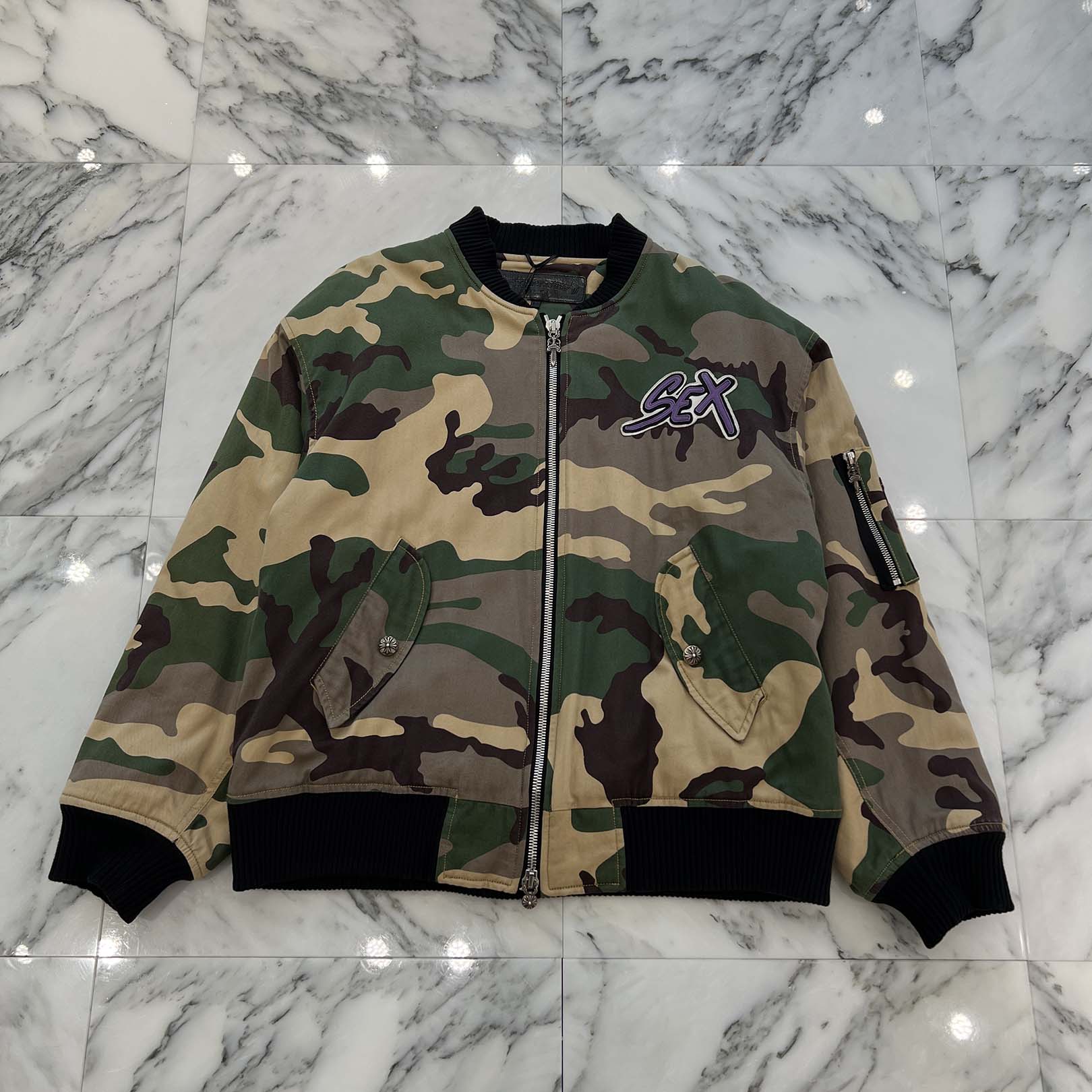 CHROME HEARTS×MATTY BOY Sex Record Camouflage Bomber Jacket Size M クロムハーツ×マッティボーイ セックスレコード カモフラージュ ボンバージャケット サイズＭ