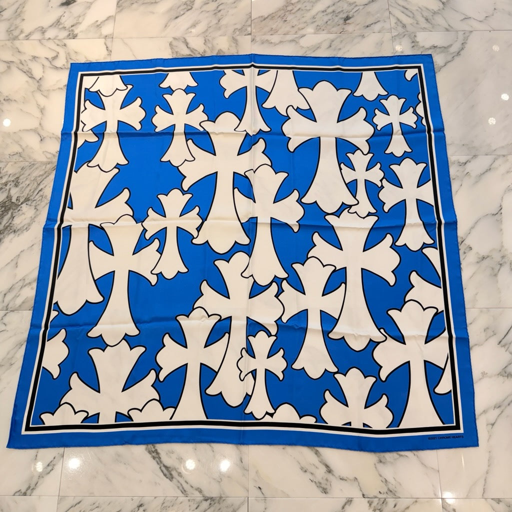 CHROME HEARTS Cemetery Cross Silk Scarf クロムハーツ セメタリー
