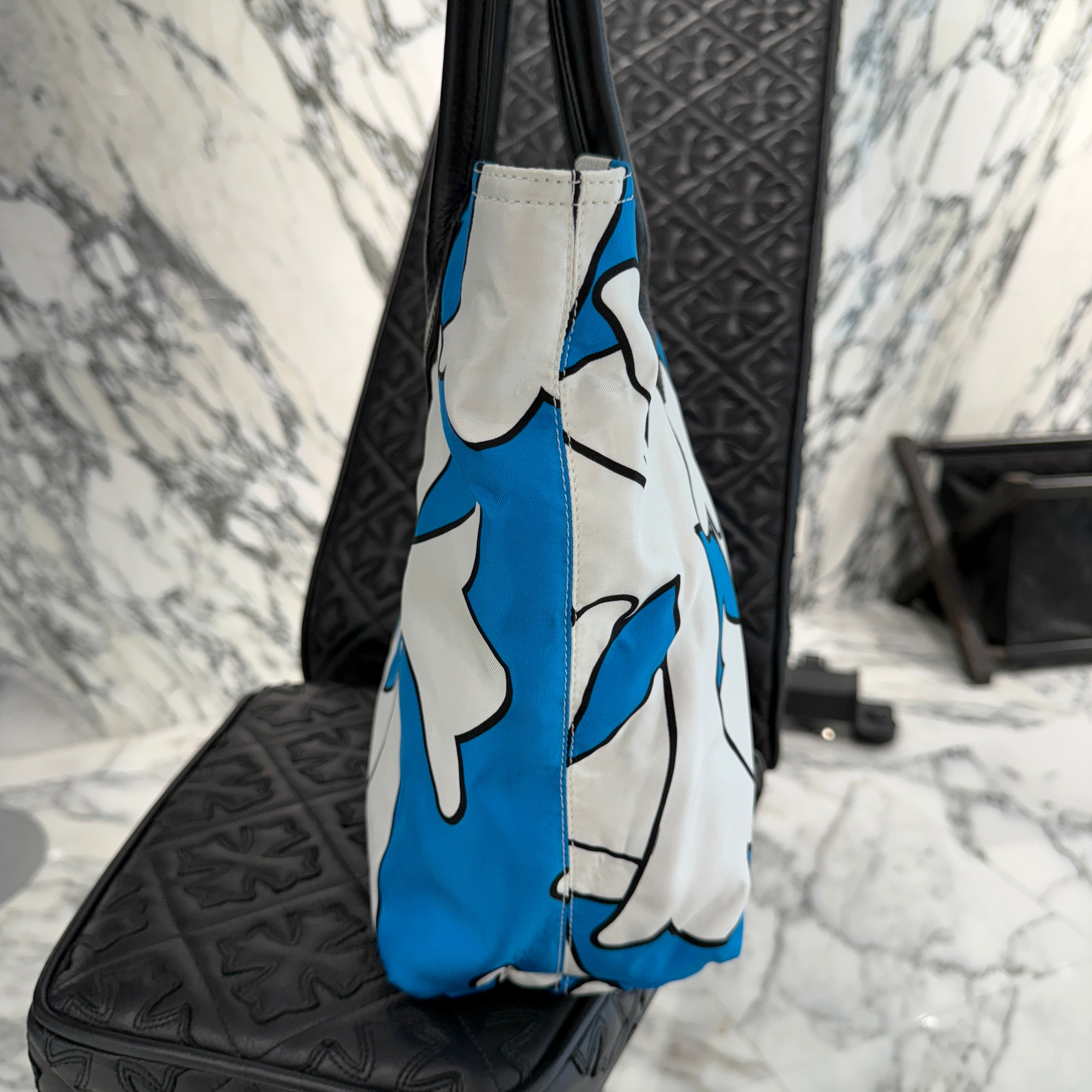 CHROME HEARTS Cemetery Cross Print Nylon Leather FS Tote Bag クロムハーツ セメタリークロスプリント ナイロン レザー FS トートバッグ