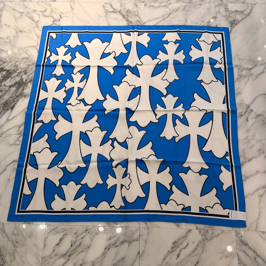 CHROME HEARTS Cemetery Cross Silk Scarf クロムハーツ セメタリー