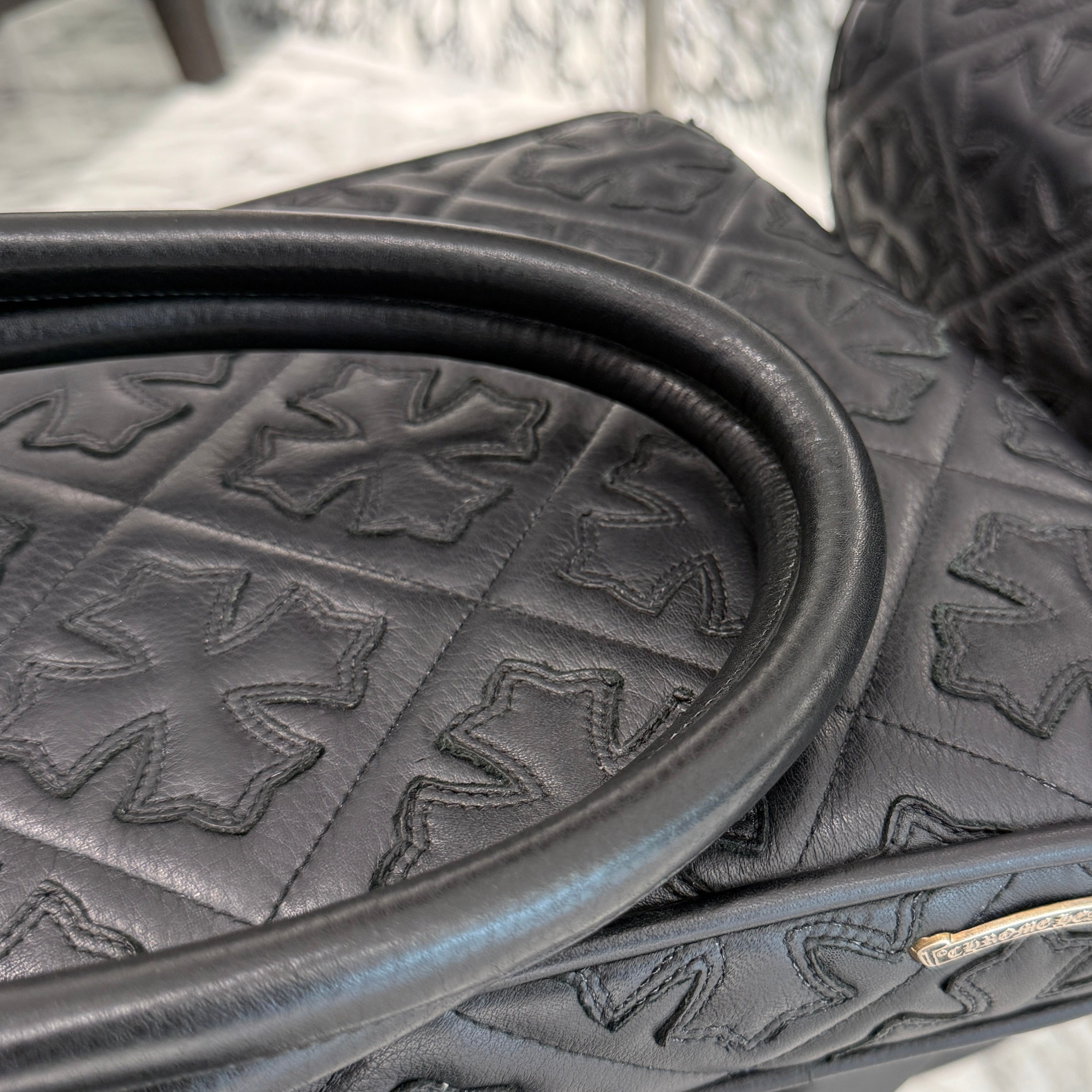 CHROME HEARTS Cemetery Cross Print Nylon Leather FS Tote Bag クロムハーツ セメタリークロスプリント ナイロン レザー FS トートバッグ