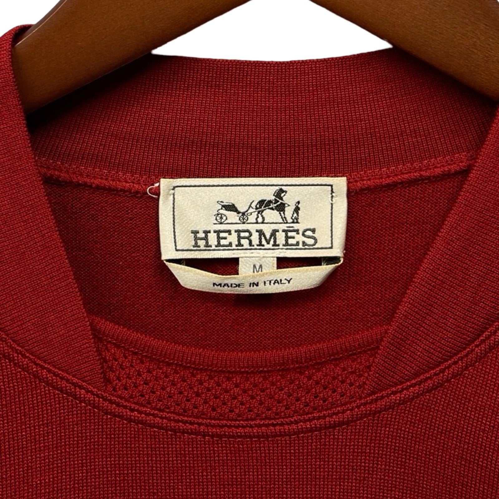 HERMES Wool Mesh Sweater Size M