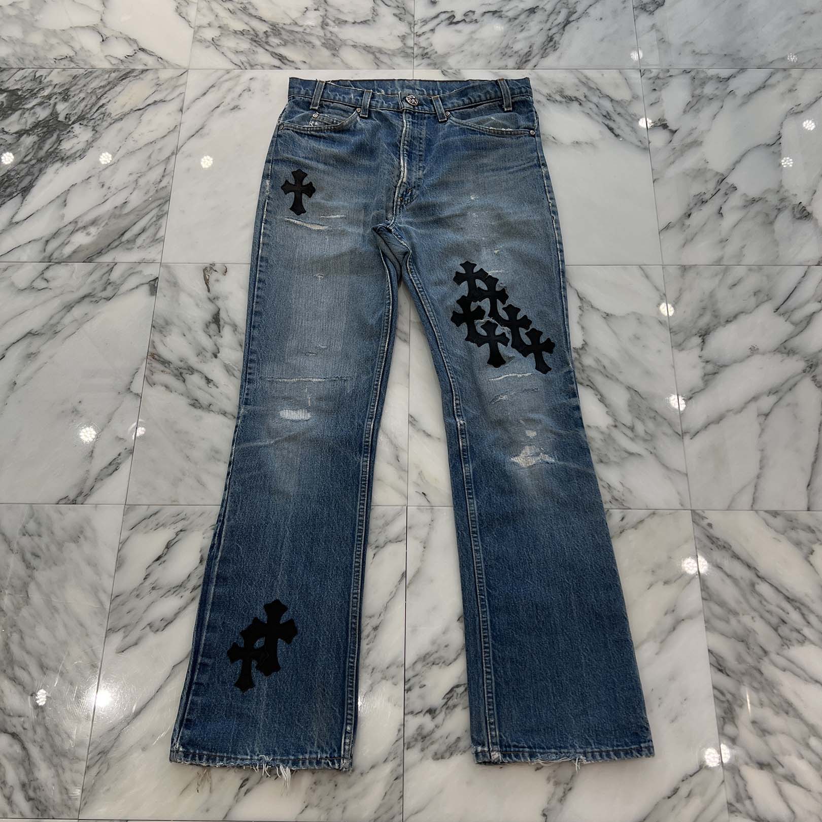 CHROME HEARTS × Levi's VNTG Cross Leather Patch Denim Pants Size 33 クロムハーツ × リーバイス ヴィンテージ クロスレザーパッチ デニムパンツ サイズ33