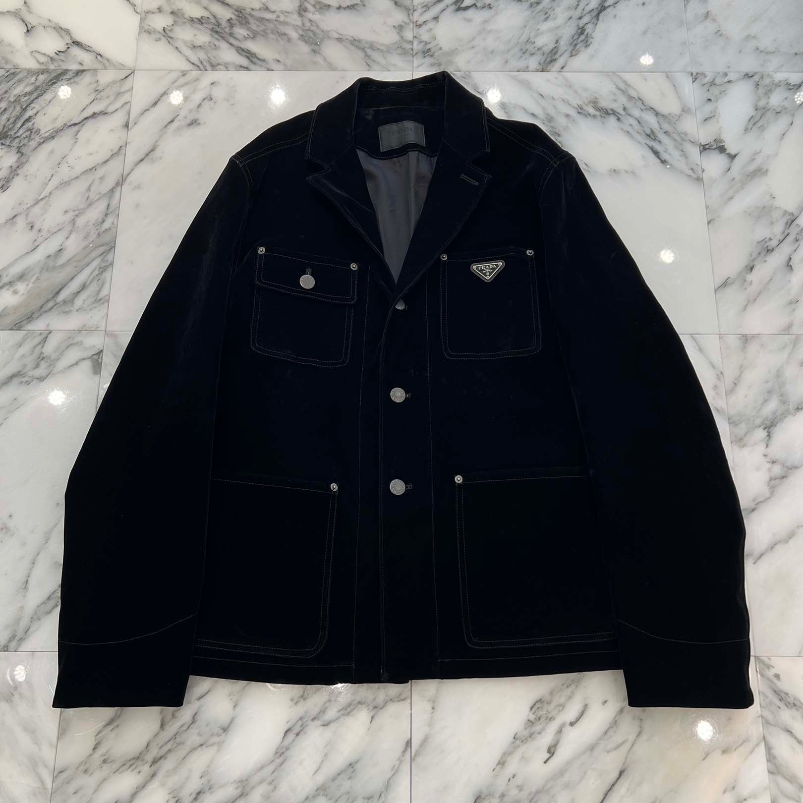 PRADA 2024SS Cotton Velvet Blouson Jacket GEB276 S000 12HO Size 52 プラダ コットンベルベット ブルゾンジャケット サイズ52