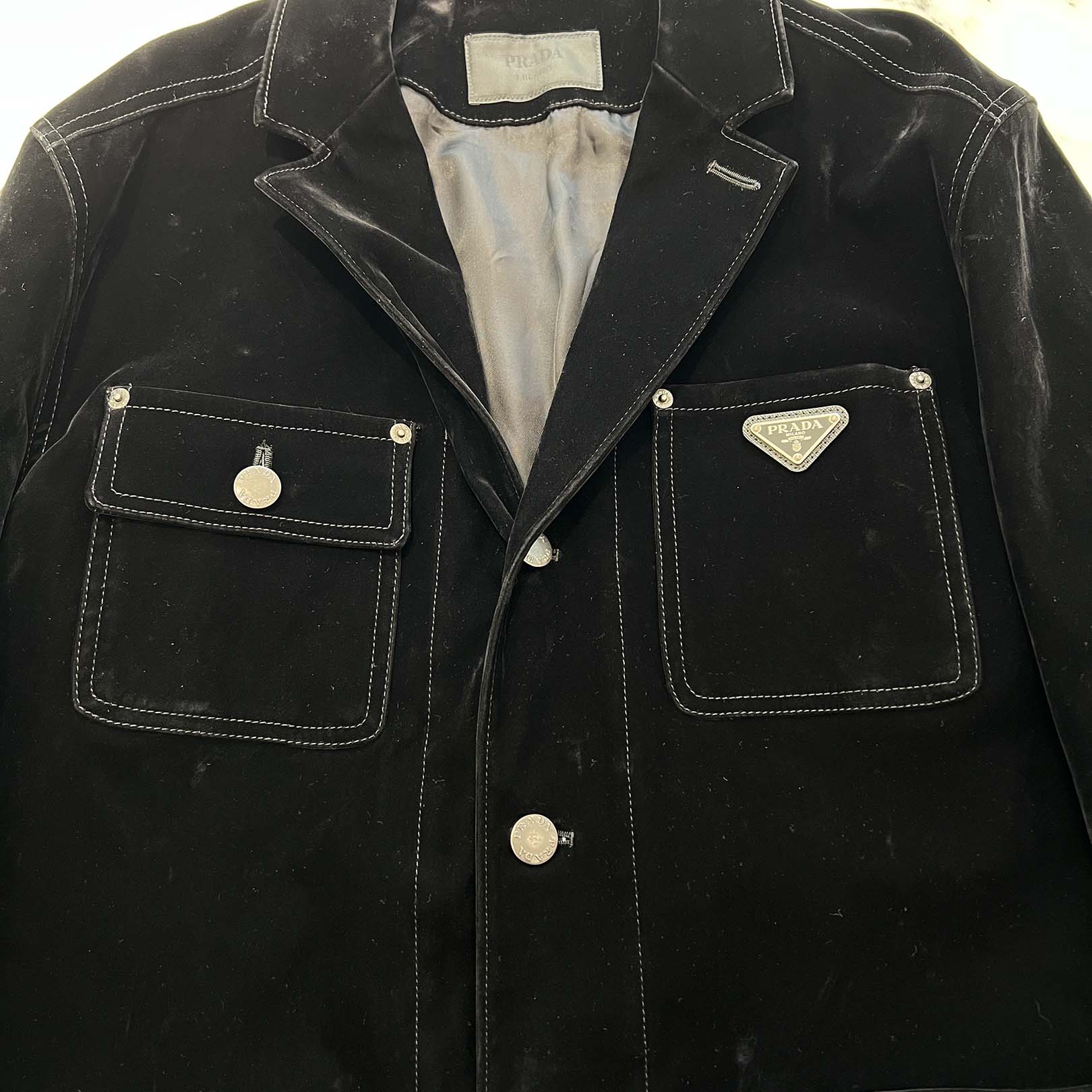 PRADA 2024SS Cotton Velvet Blouson Jacket GEB276 S000 12HO Size 52 プラダ コットンベルベット ブルゾンジャケット サイズ52