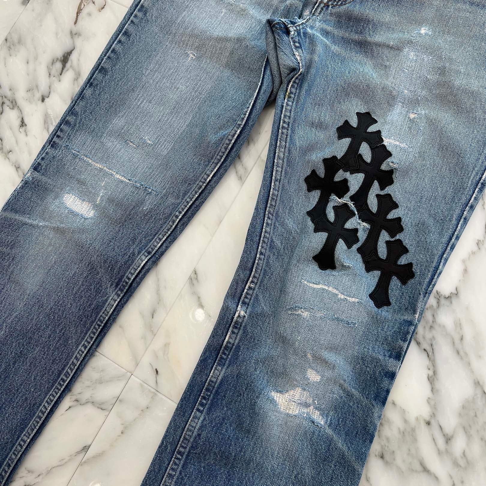 CHROME HEARTS × Levi's VNTG Cross Leather Patch Denim Pants Size 33 クロムハーツ × リーバイス ヴィンテージ クロスレザーパッチ デニムパンツ サイズ33