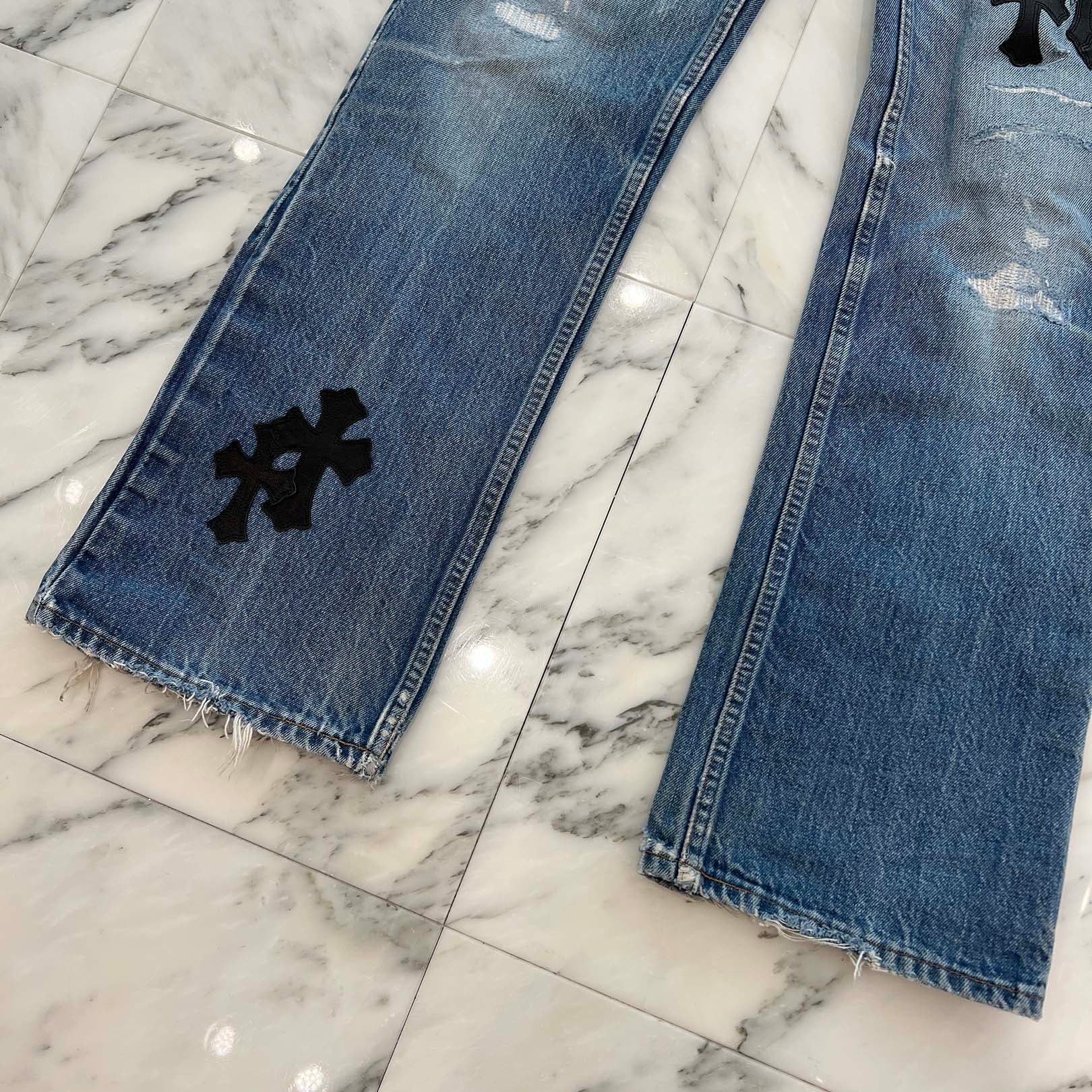 CHROME HEARTS × Levi's VNTG Cross Leather Patch Denim Pants Size 33 クロムハーツ × リーバイス ヴィンテージ クロスレザーパッチ デニムパンツ サイズ33