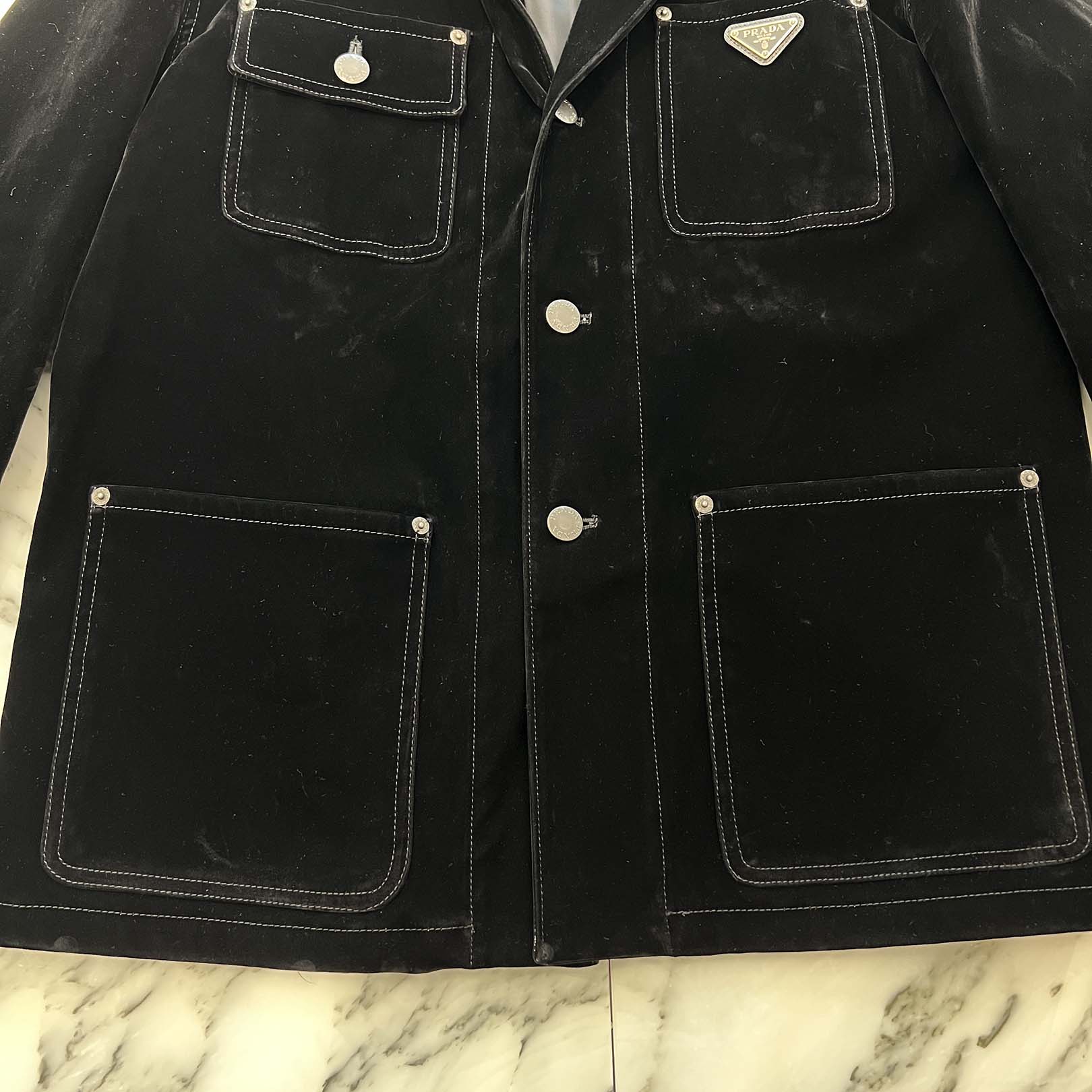 PRADA 2024SS Cotton Velvet Blouson Jacket GEB276 S000 12HO Size 52 プラダ コットンベルベット ブルゾンジャケット サイズ52