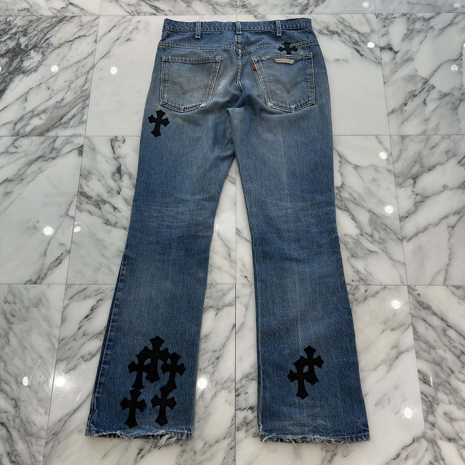 CHROME HEARTS × Levi's VNTG Cross Leather Patch Denim Pants Size 33 クロムハーツ × リーバイス ヴィンテージ クロスレザーパッチ デニムパンツ サイズ33