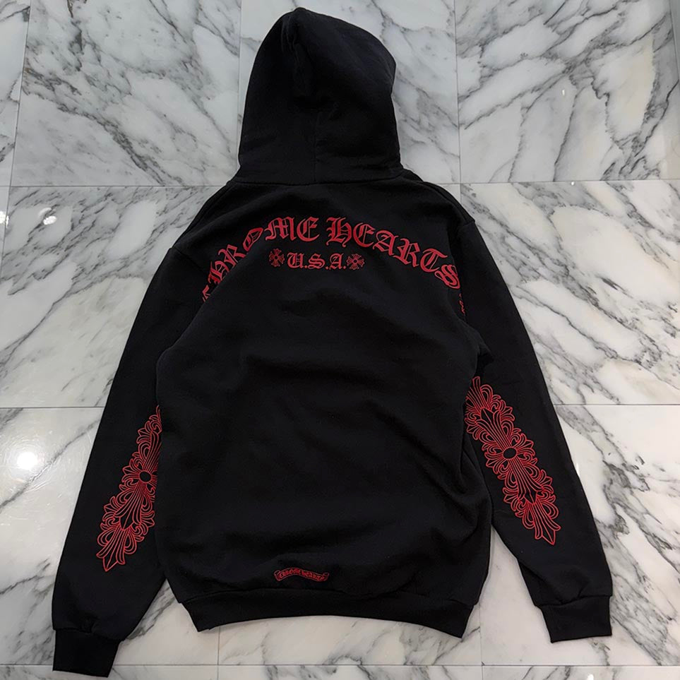 CHROME HEARTS Friends & Family Limited Floral Cross Arch Logo Pullover Hoodie Size XXL クロムハーツ フレンズアンドファミリー フローラルクロス アーチロゴ プルオーバーフーディ サイズXXL