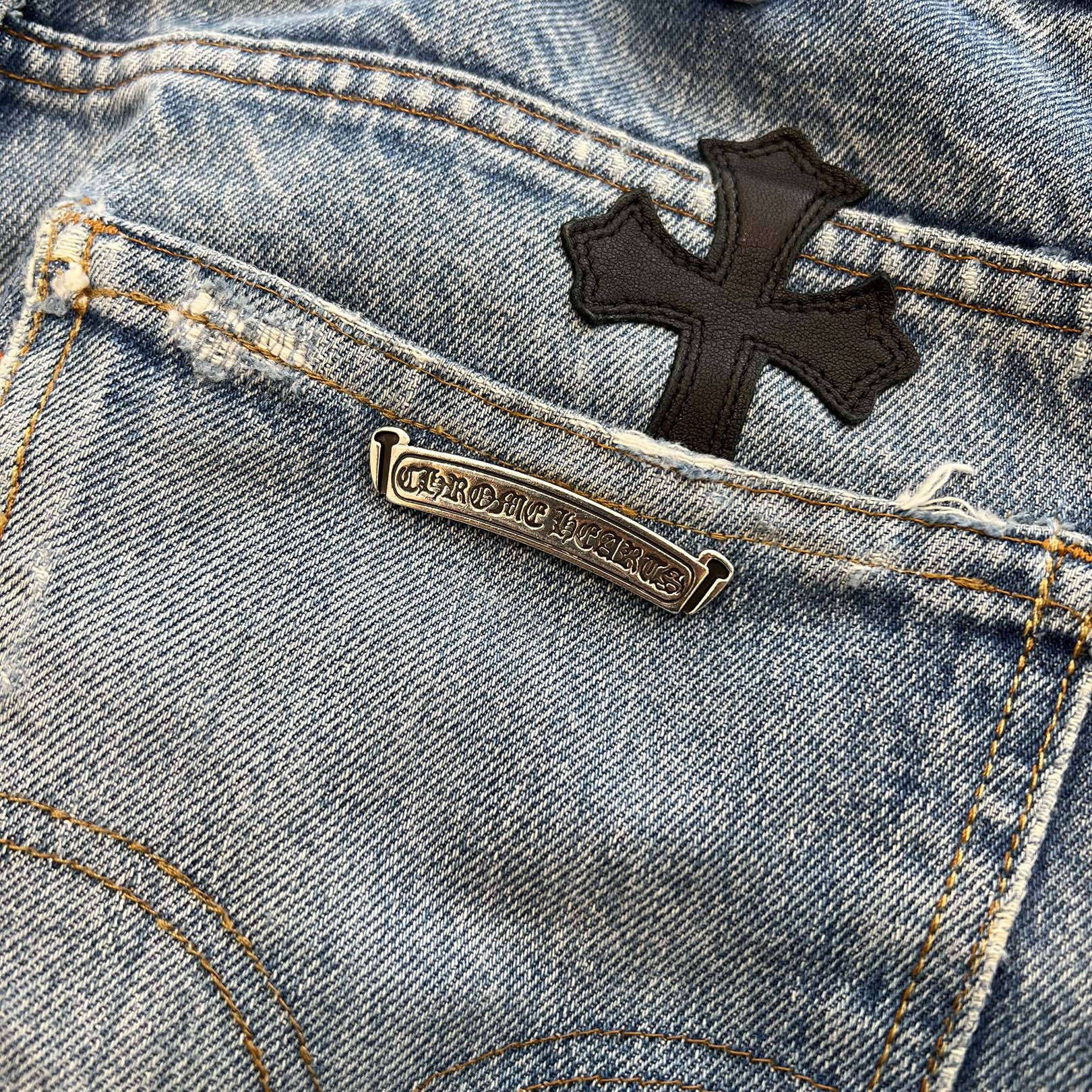 CHROME HEARTS × Levi's VNTG Cross Leather Patch Denim Pants Size 33 クロムハーツ × リーバイス ヴィンテージ クロスレザーパッチ デニムパンツ サイズ33