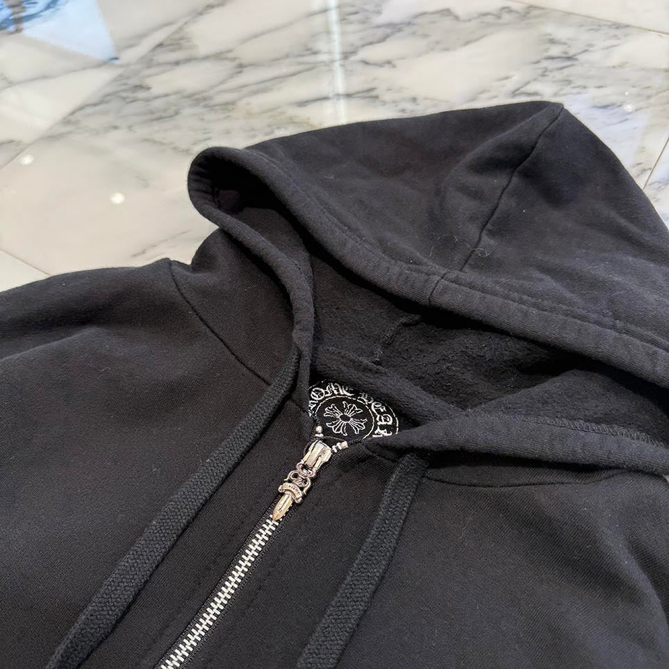 CHROME HEARTS NYC Exclusive Back Scroll Logo Zip Up Hoodie Size M クロムハーツ ニューヨーク限定 バックスクロールロゴ ジップアップフーディ サイズM
