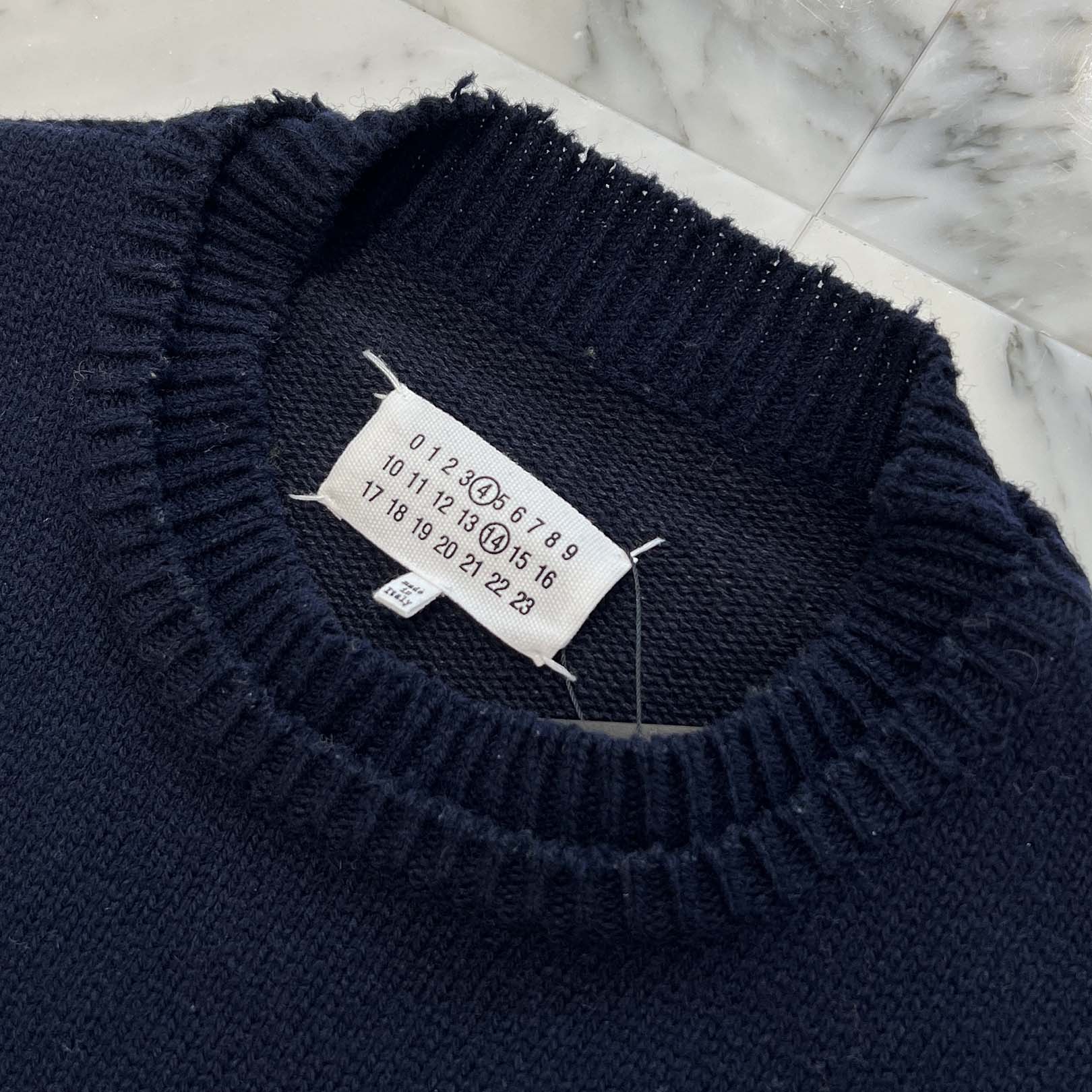 Maison Margiela 2022AW 5G Elbow Patch Shetland Knit Sweater SI1GP0001 Size L メゾンマルジェラ 5Gエルボーパッチシェットランドニットセーター サイズL