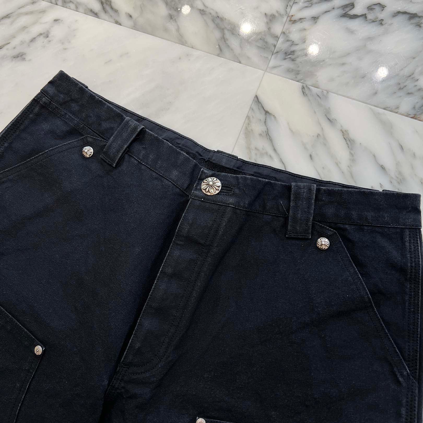 CHROME HEARTS Carpenter Cemetery Cross Patch Denim Shorts Size 36 クロムハーツ カーペンター セメタリークロスパッチ デニムショーツ サイズ36