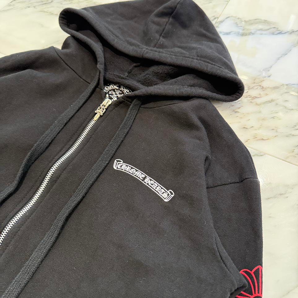 CHROME HEARTS NYC Exclusive Back Scroll Logo Zip Up Hoodie Size M クロムハーツ ニューヨーク限定 バックスクロールロゴ ジップアップフーディ サイズM