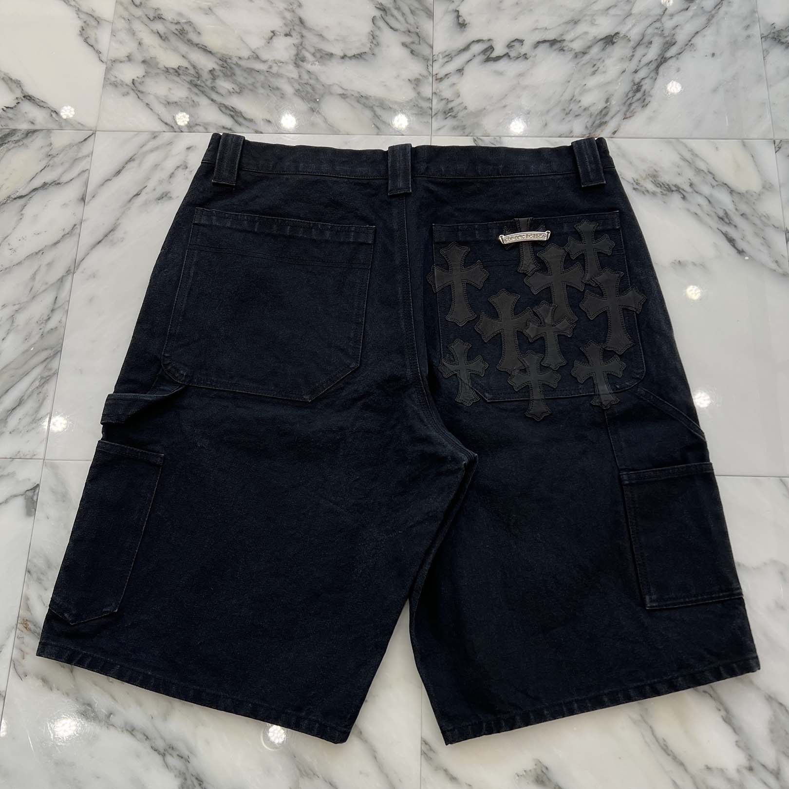 CHROME HEARTS Carpenter Cemetery Cross Patch Denim Shorts Size 36 クロムハーツ カーペンター セメタリークロスパッチ デニムショーツ サイズ36